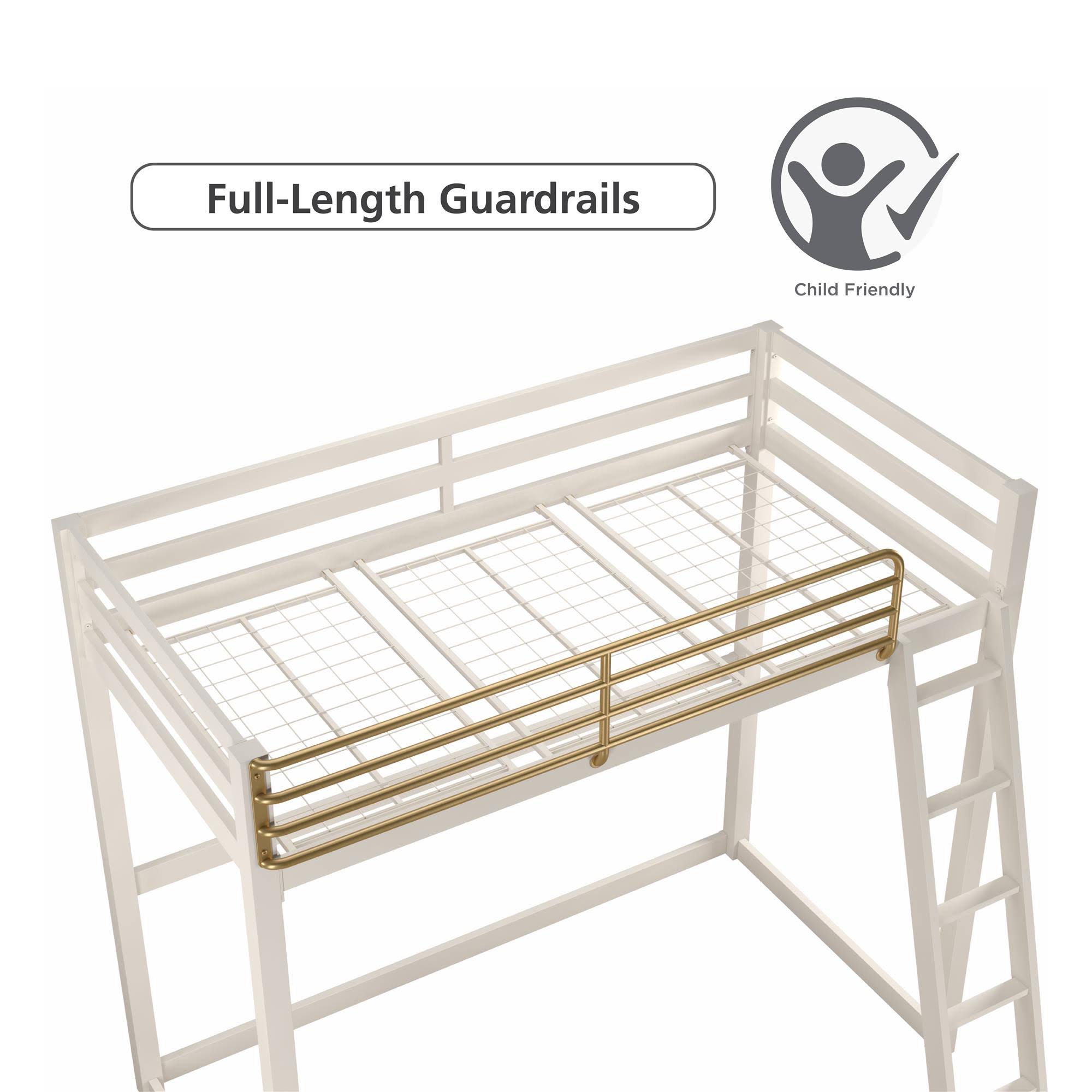 Little Seeds Monarch Hill Haven Twin Metal Loft Bed - MIED22LC_YZQVX