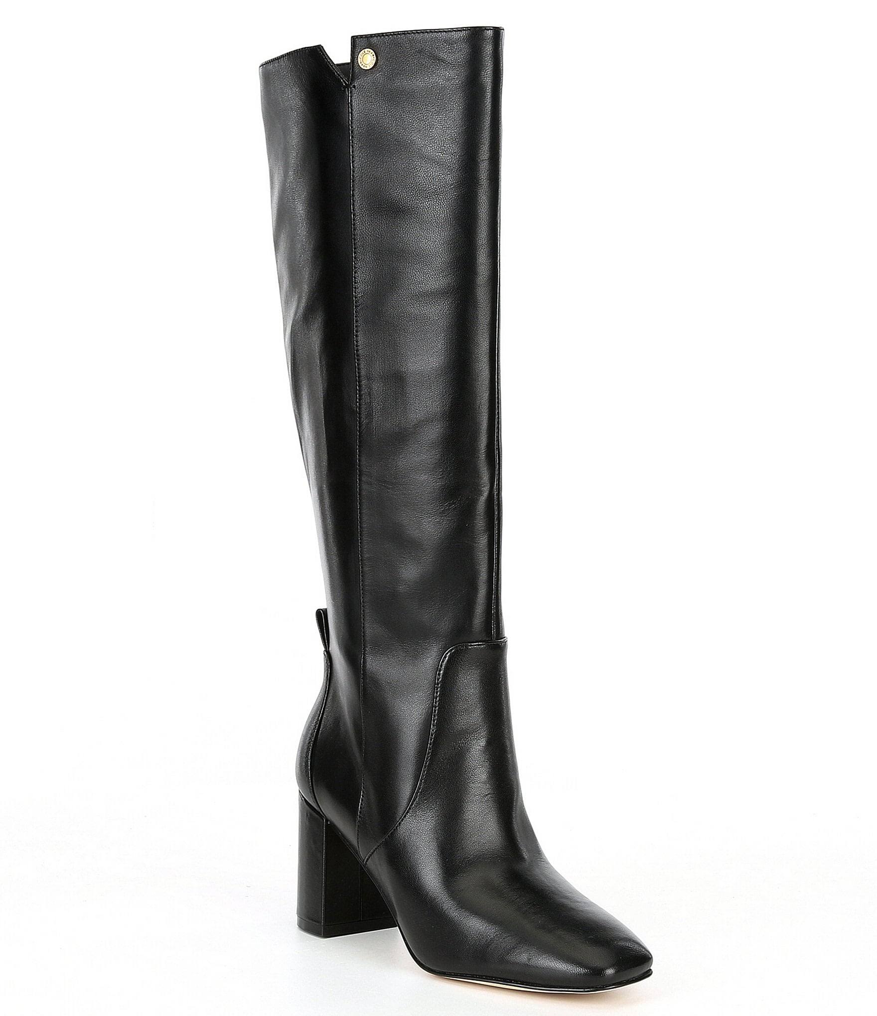 Cole Haan Women's Chrystie 75mm Leather Square-Toe Boots - Black - Size 6.7NGIQPSO_UCT6N