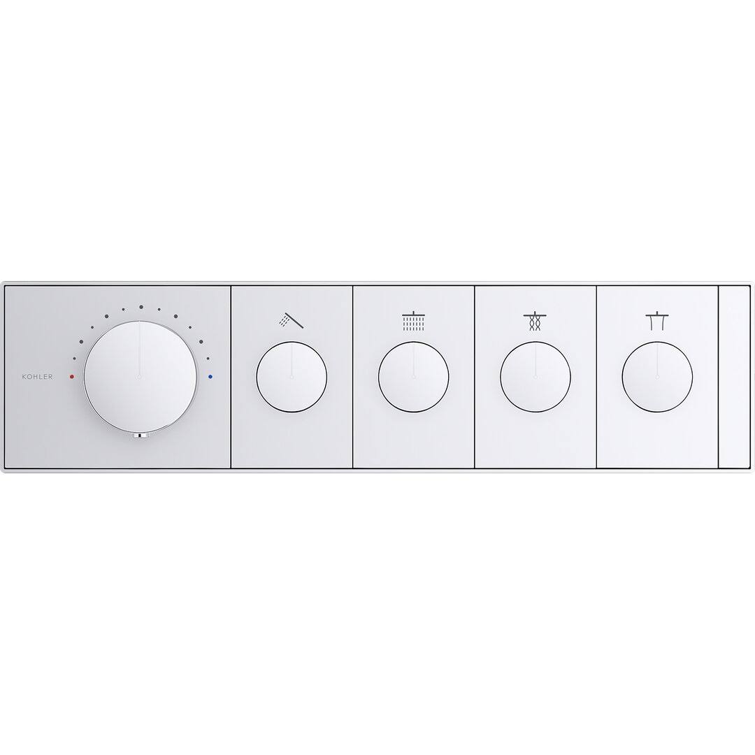 Kohler K-26348-9 Anthem Four-Outlet Thermostatic Valve Control Panel With Recessed Push-Buttons, Polished HUIUJGNW_1MAPO