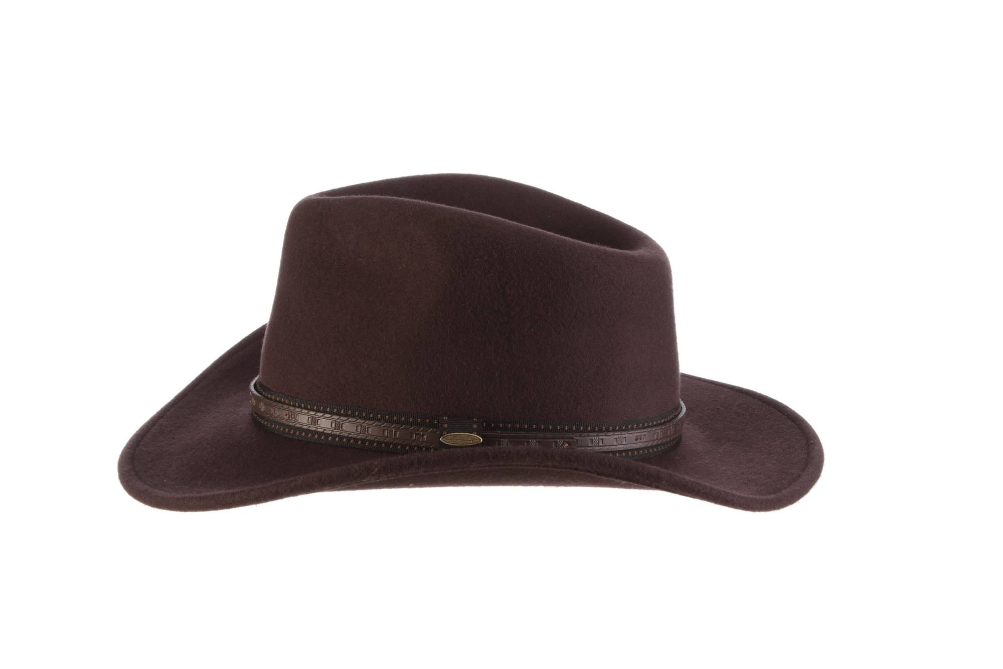 Scala Crushable Wool Felt Outback Hat Chocolate / MEII9ACC_VIDWV