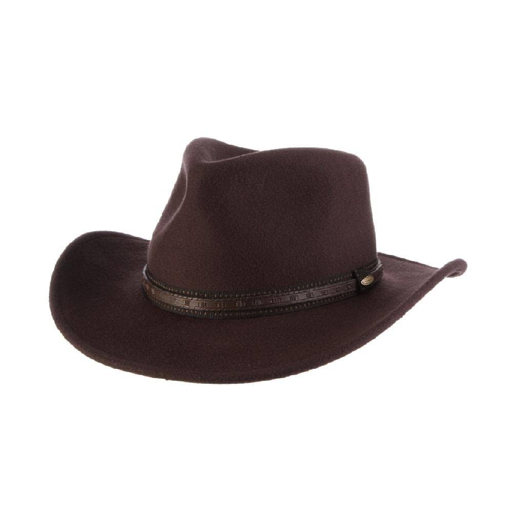 Scala Crushable Wool Felt Outback Hat Chocolate / MEII9ACC_VIDWV
