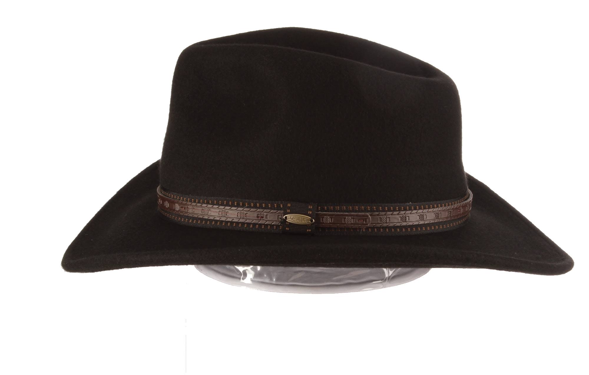 Scala Crushable Wool Felt Outback Hat Chocolate / MEII9ACC_VIDWV