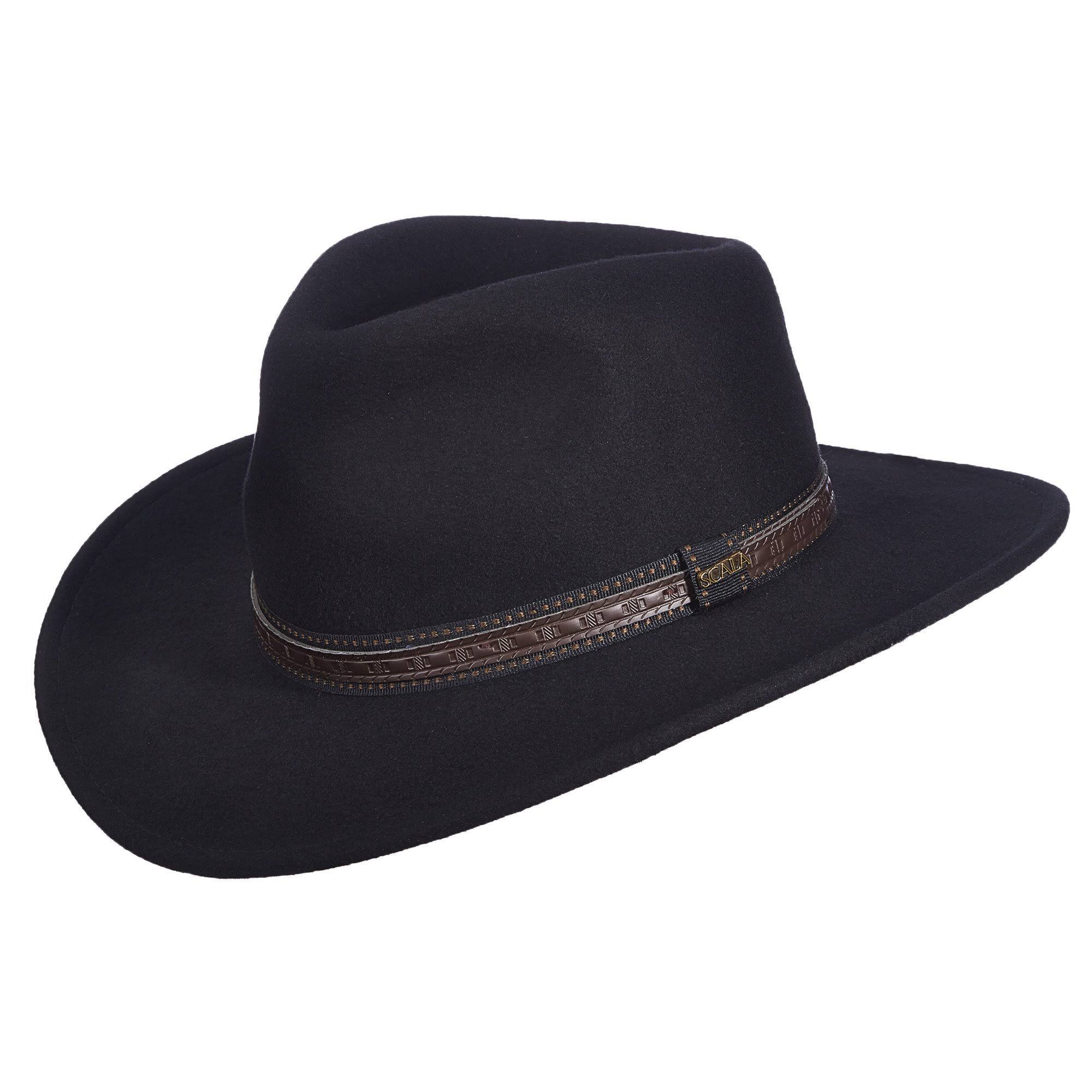 Scala Crushable Wool Felt Outback Hat Chocolate / MEII9ACC_VIDWV