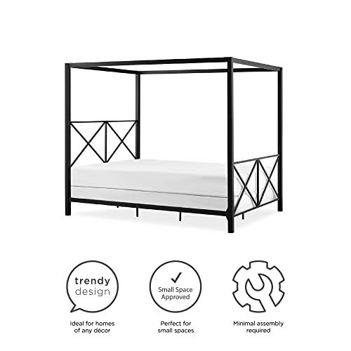 Dhp Rosedale Metal Canopy Bed, Black, QEN1DT6I_GKSWQ