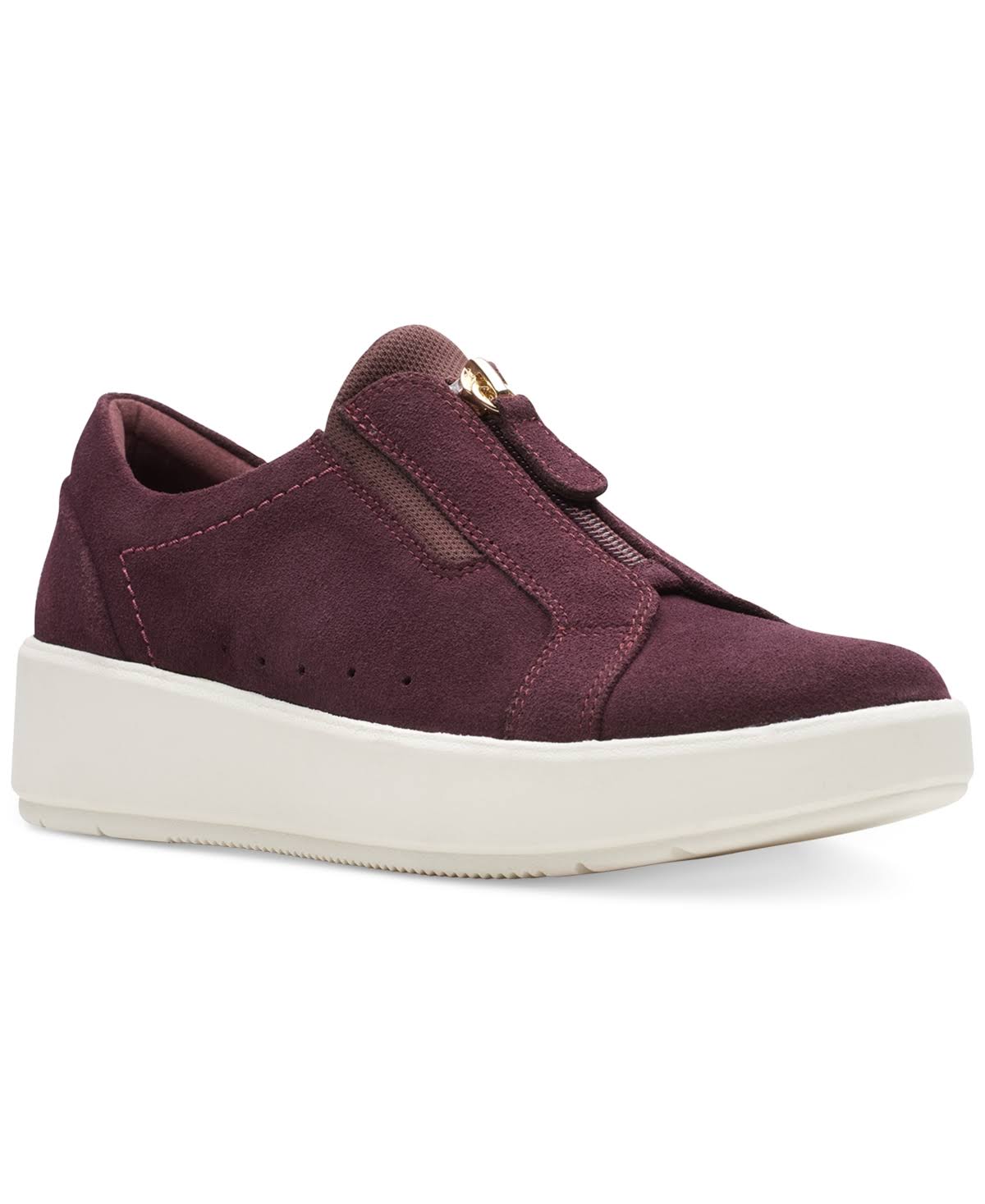 Clarks Layton Rae Women's Shoes Burgundy Suede : 9 B - PNSVE8P3_IMRZW