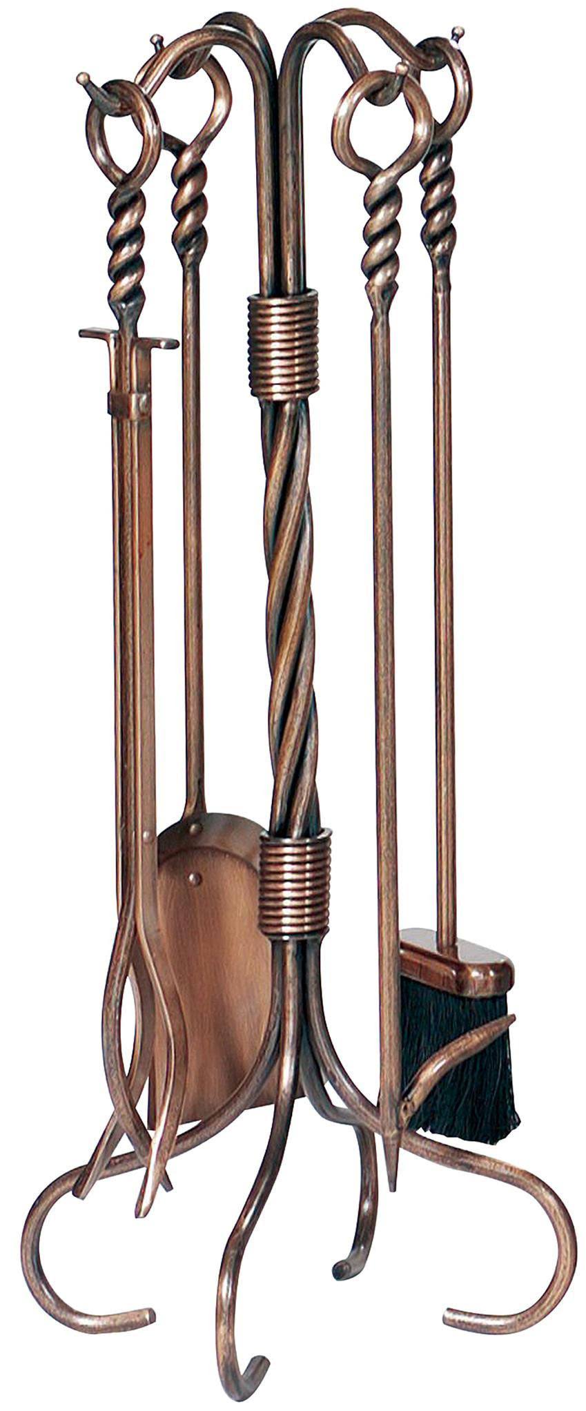 Uniflame 5 Piece Antique Copper Fireset With Ring/Swirl K0TOIV4V_6B11D