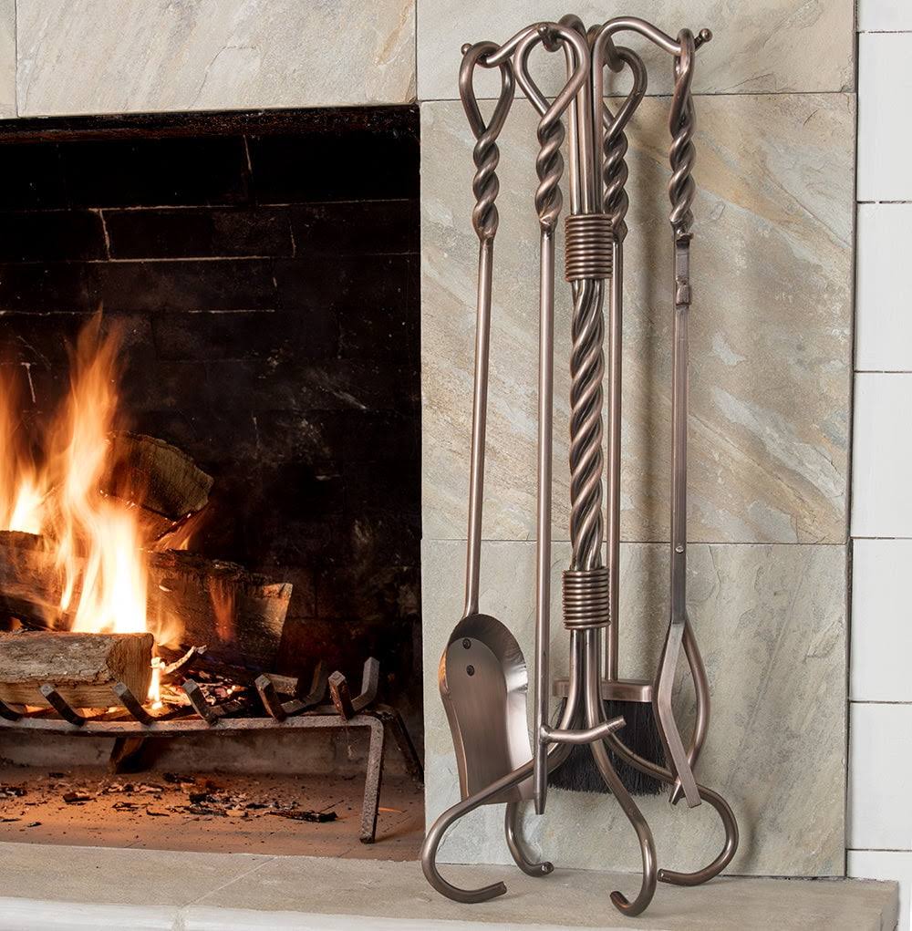 Uniflame 5 Piece Antique Copper Fireset With Ring/Swirl K0TOIV4V_6B11D