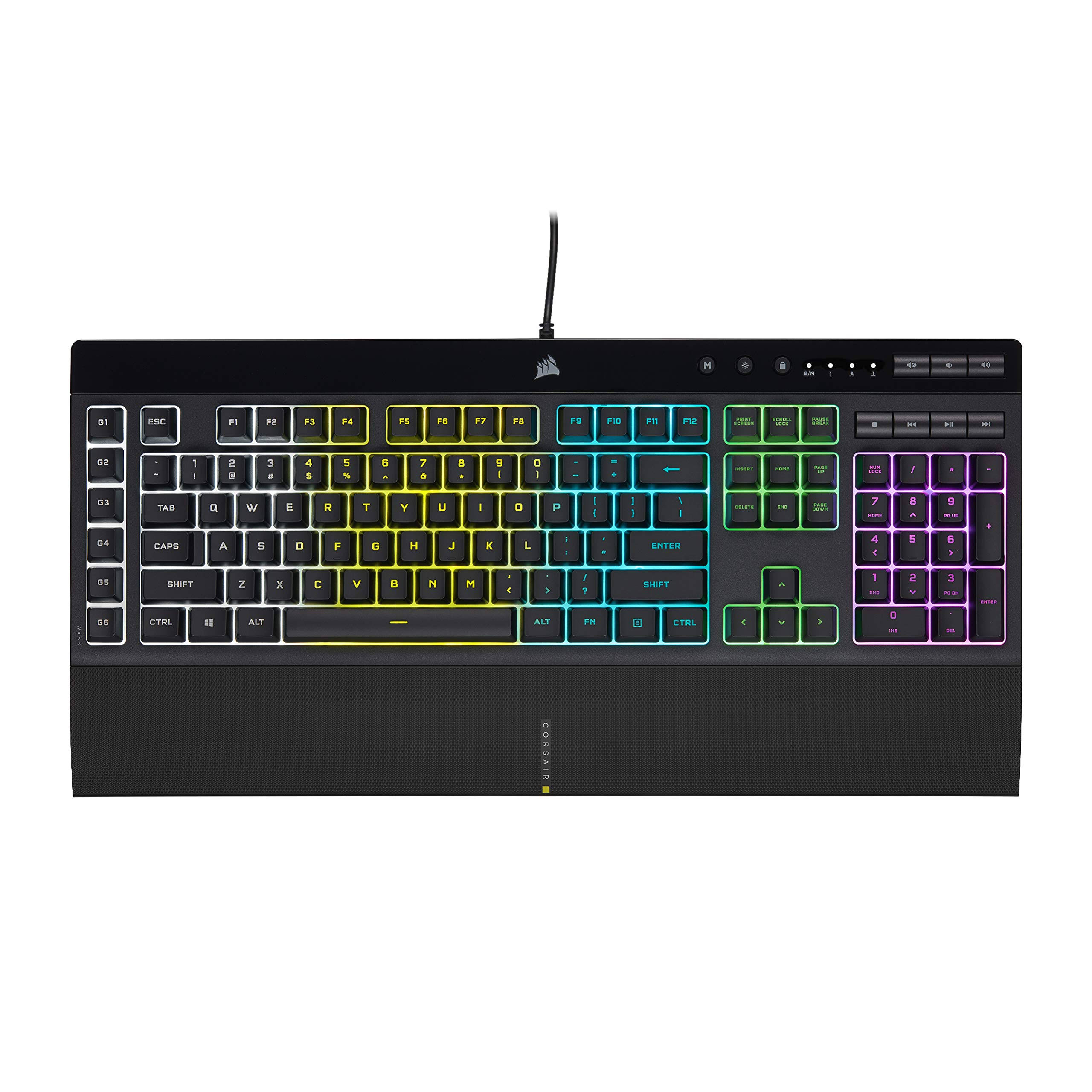 Corsair K55 Rgb Pro - Dynamic Rgb Backlighting, Six Macro Keys With Elgato Stream Deck Software Integration, Dust & Spill 80TYPFZR_CA6RY