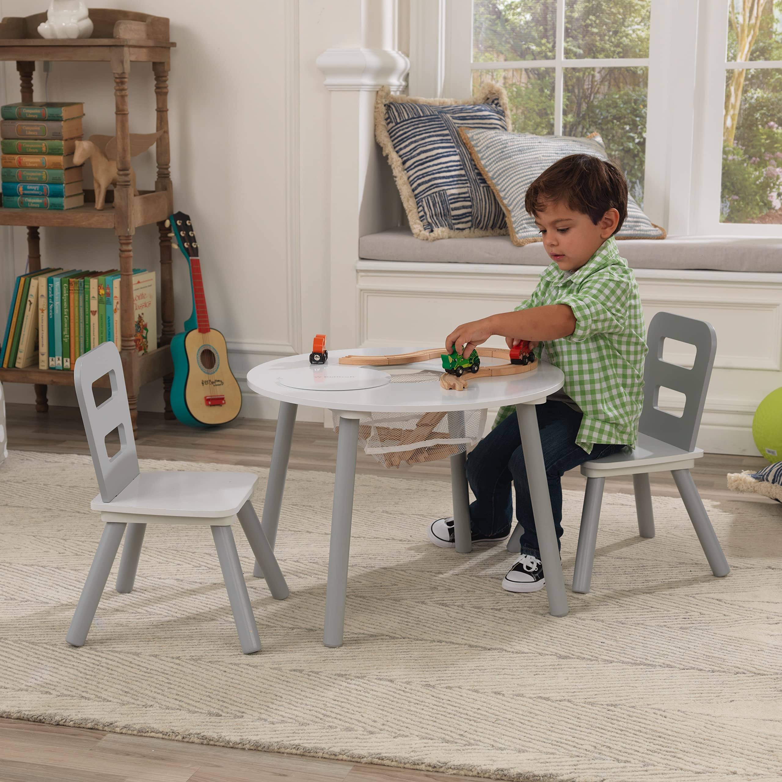 Kidkraft 3 Piece Storage Table And Chair Set In Gray And White - 0TKRSIQ5_9VGCO