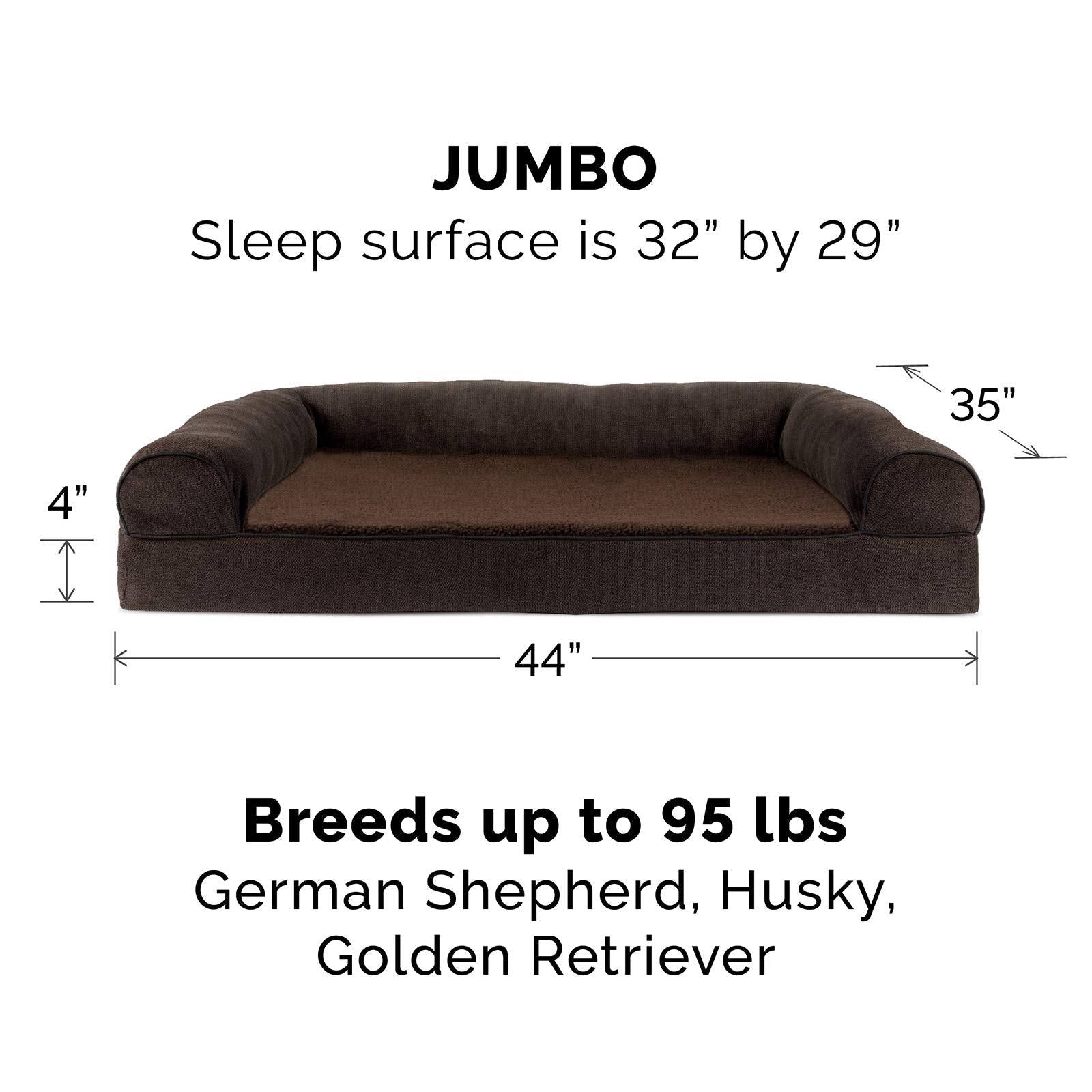 Furhaven Sofa Dog Bed - Faux Fleece Chenille Memory Foam / Jumbo / 3NQVS3ZC_GQ32O