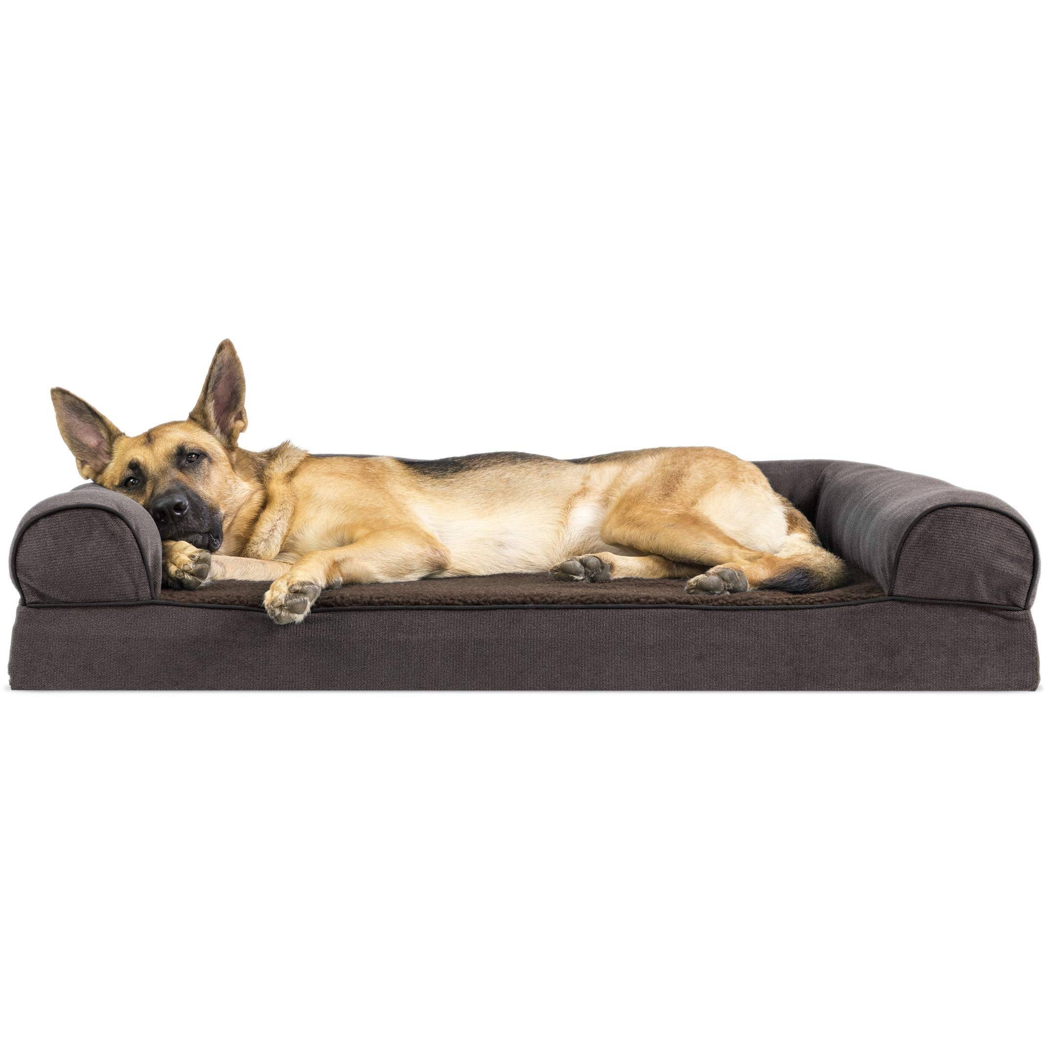 Furhaven Sofa Dog Bed - Faux Fleece Chenille Memory Foam / Jumbo / 3NQVS3ZC_GQ32O