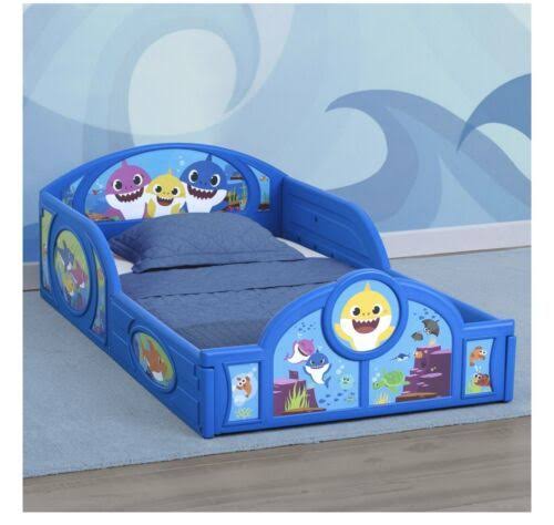 Baby Shark Plastic Sleep And Play Toddler Bed With Attached YXWG8KRF_9VPBM