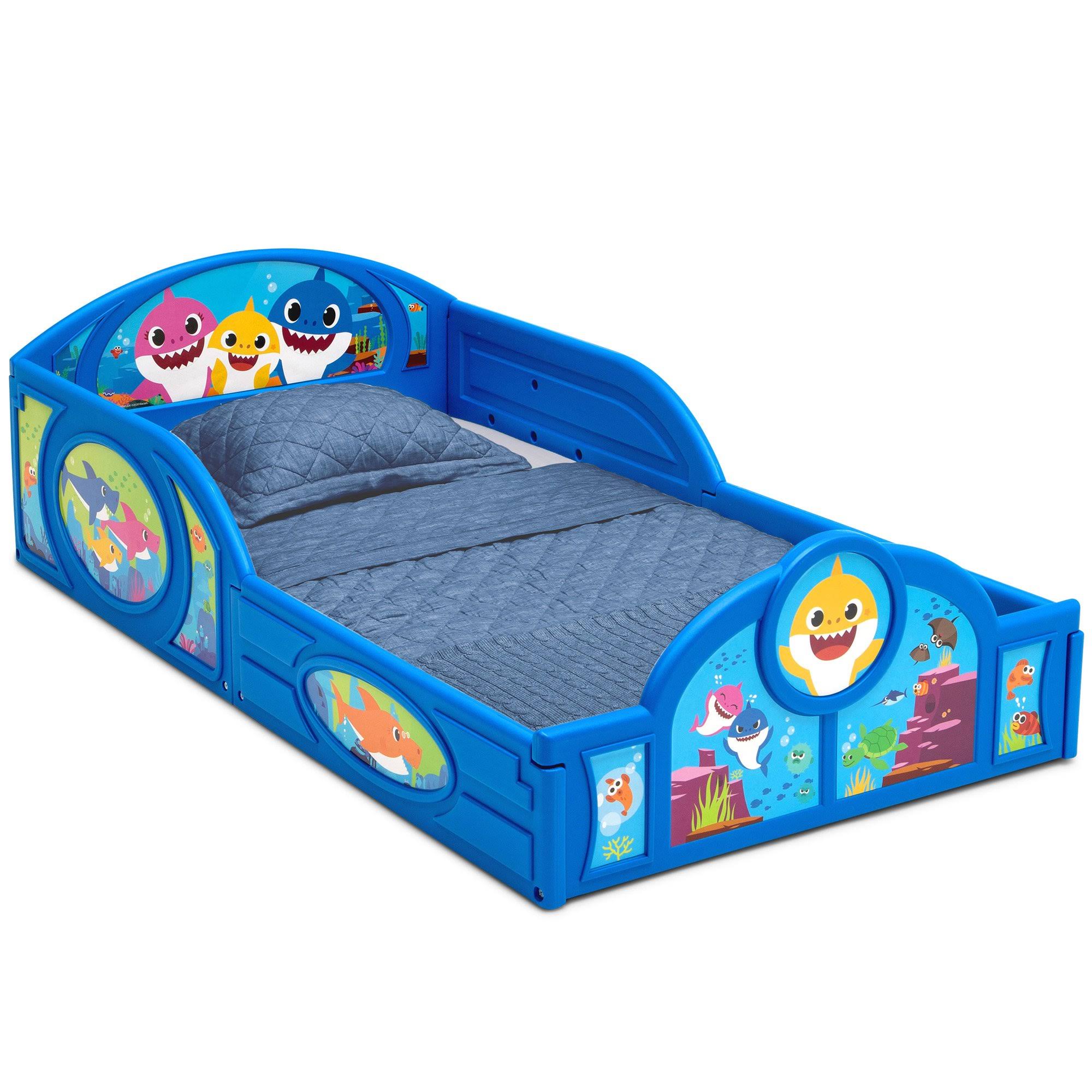 Baby Shark Plastic Sleep And Play Toddler Bed With Attached YXWG8KRF_9VPBM