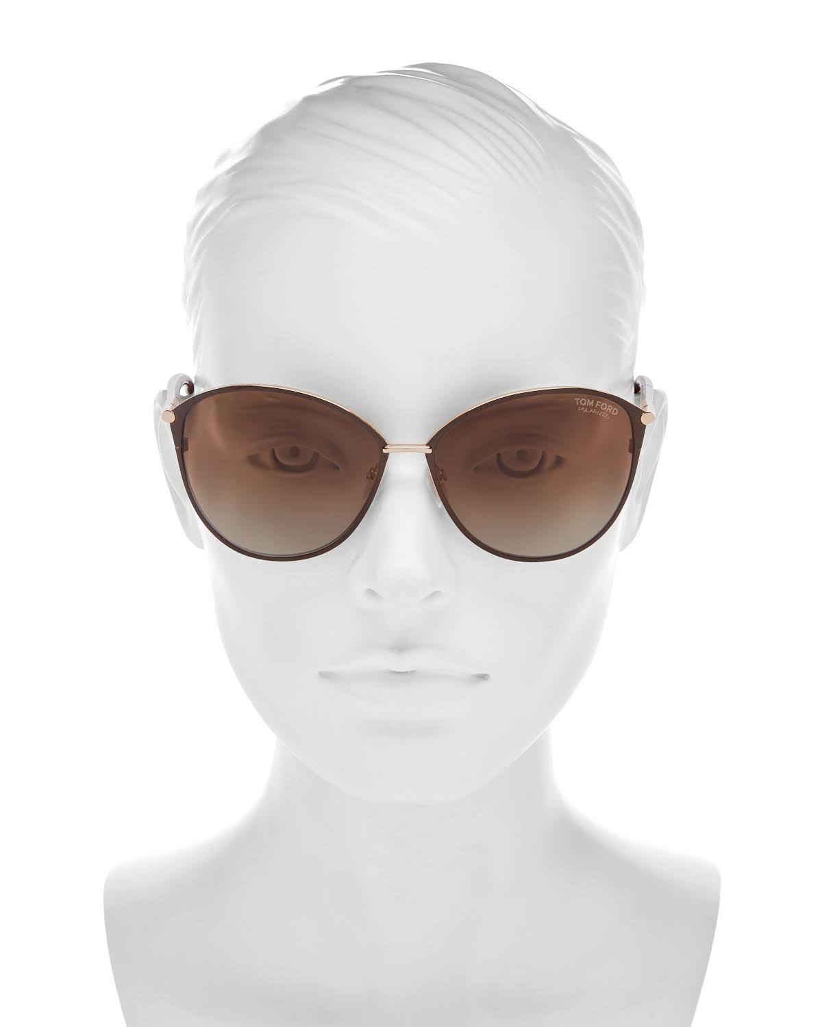 Tom Ford Penelope 59mm Polarized Gradient Cat Eye Sunglasses Shiny Rose Gold/ PSGM2IKH_EQNB5