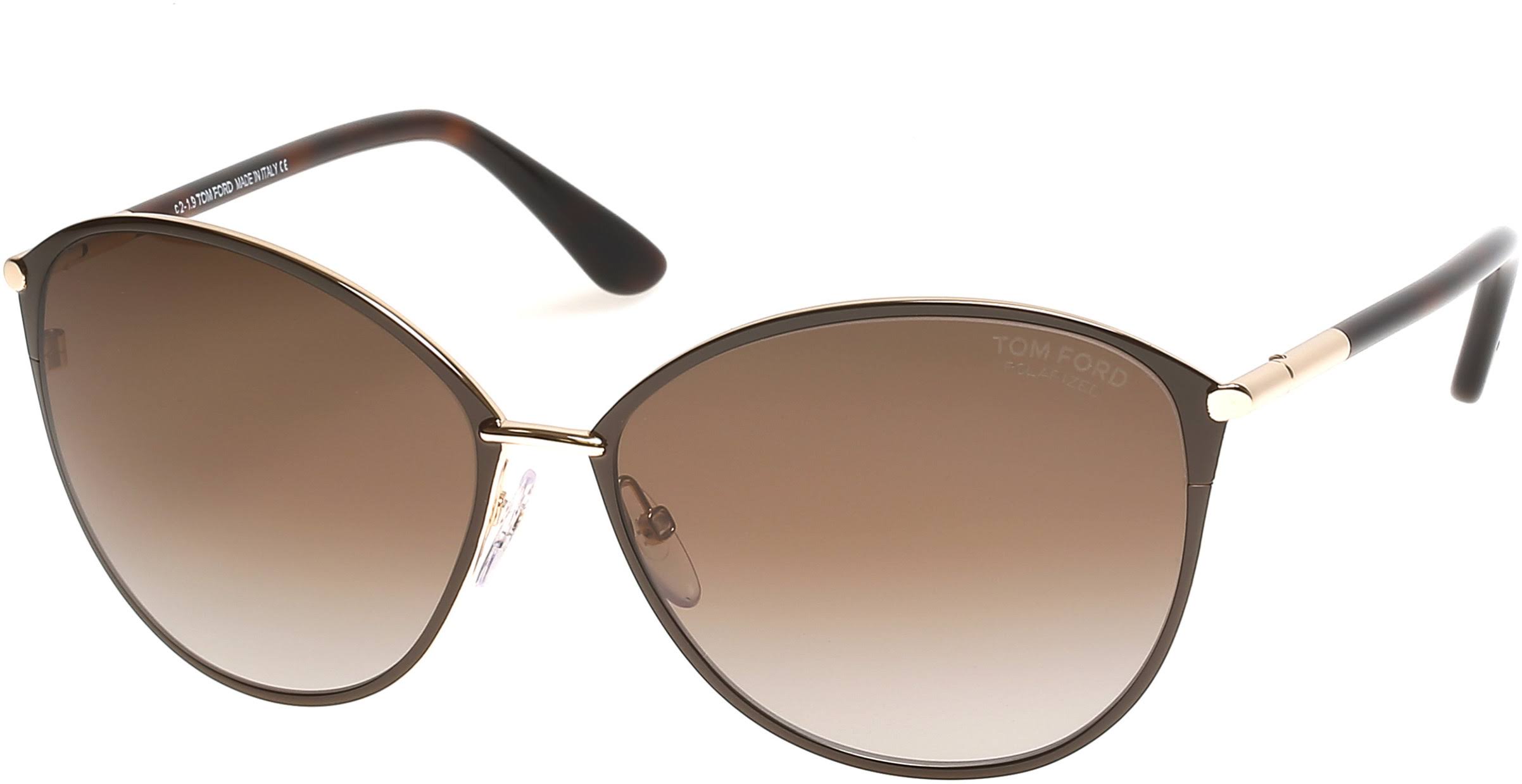 Tom Ford Penelope 59mm Polarized Gradient Cat Eye Sunglasses Shiny Rose Gold/ PSGM2IKH_EQNB5