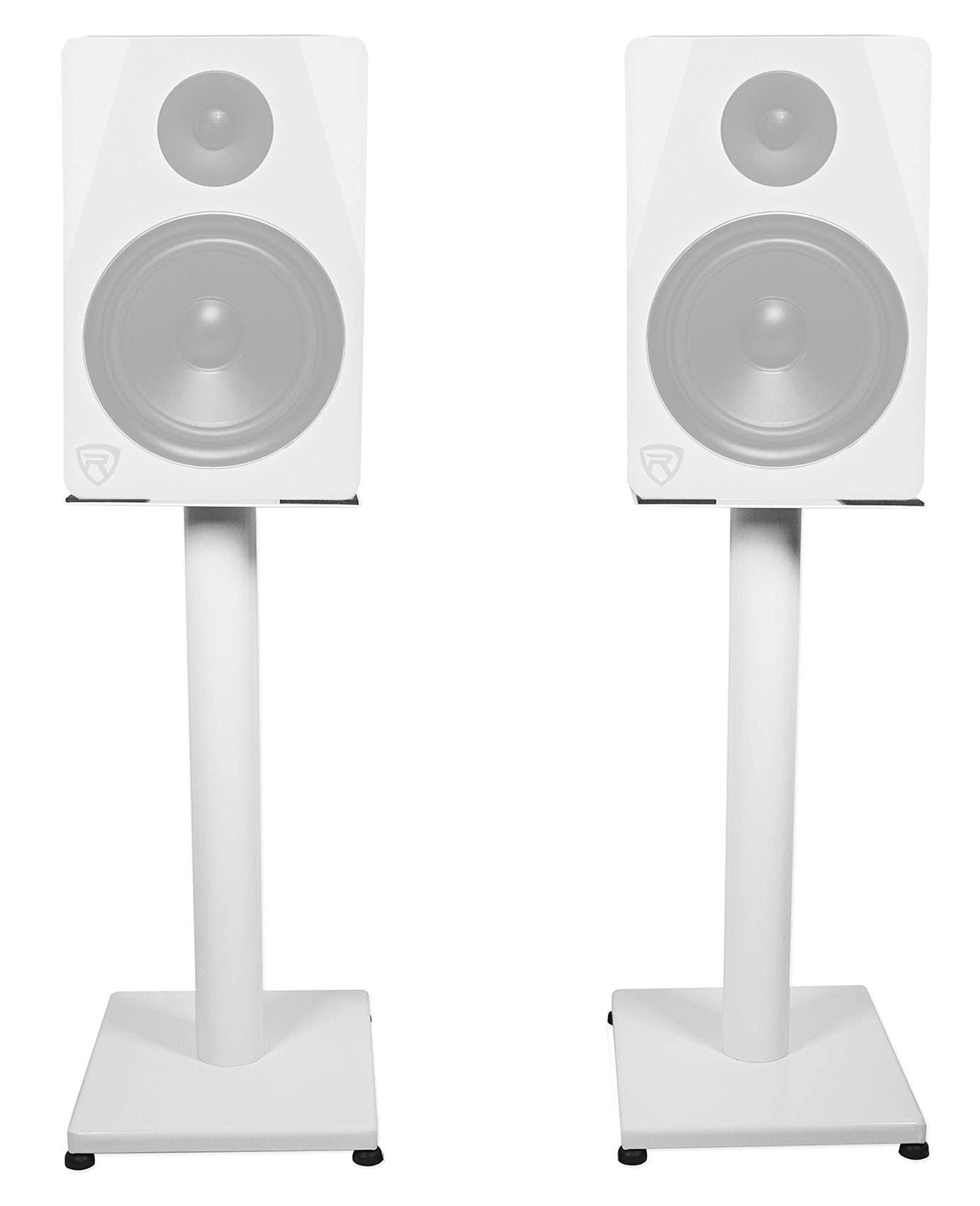 Rockville Pair Rs21w 21 Inch Steel Bookshelf Speaker/Studio Monitor Stands-White XYNRTQNT_7VCHN
