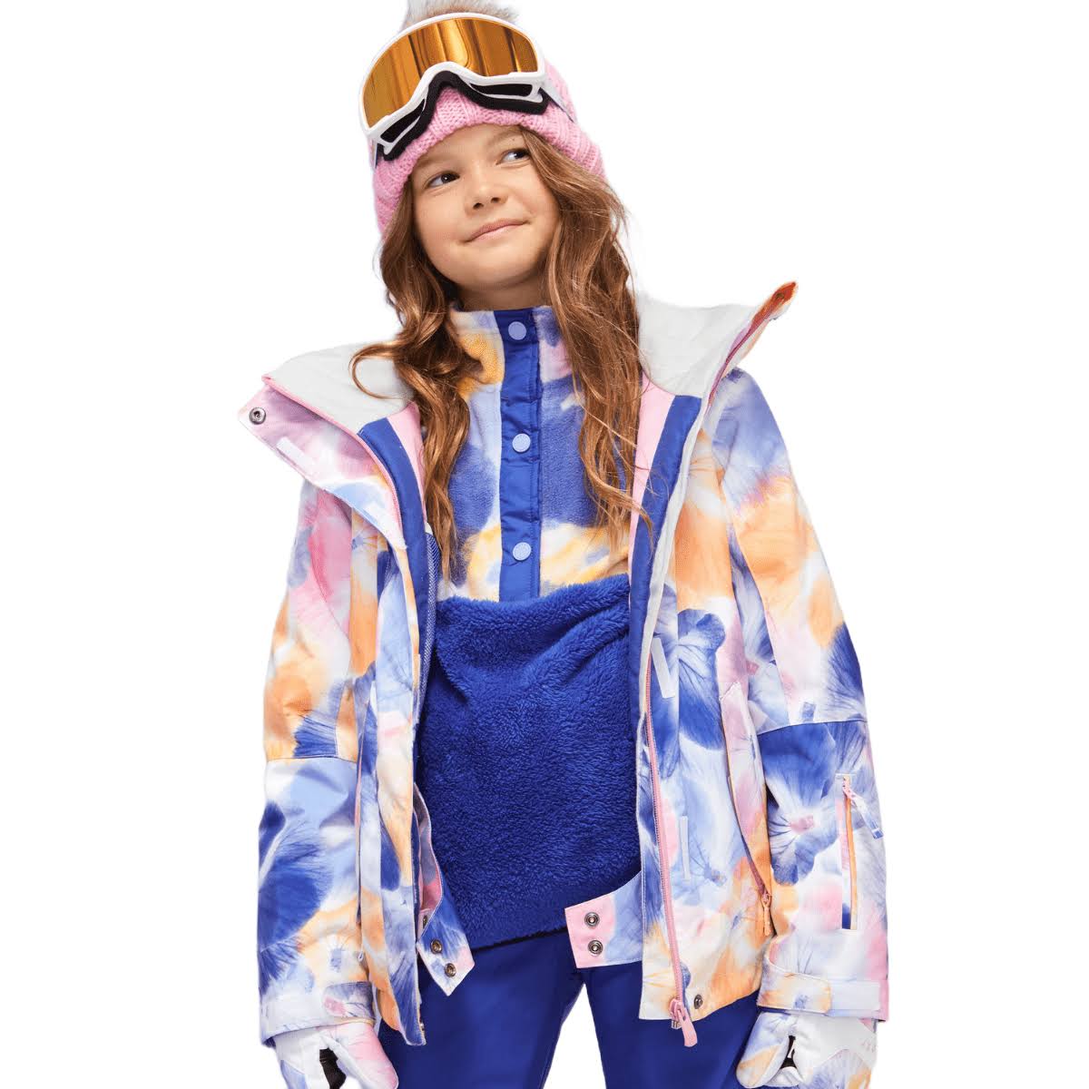 Roxy Jetty Girl Jacket Wbb1 Bright White Pansy / FFFCG8JX_HK8UW