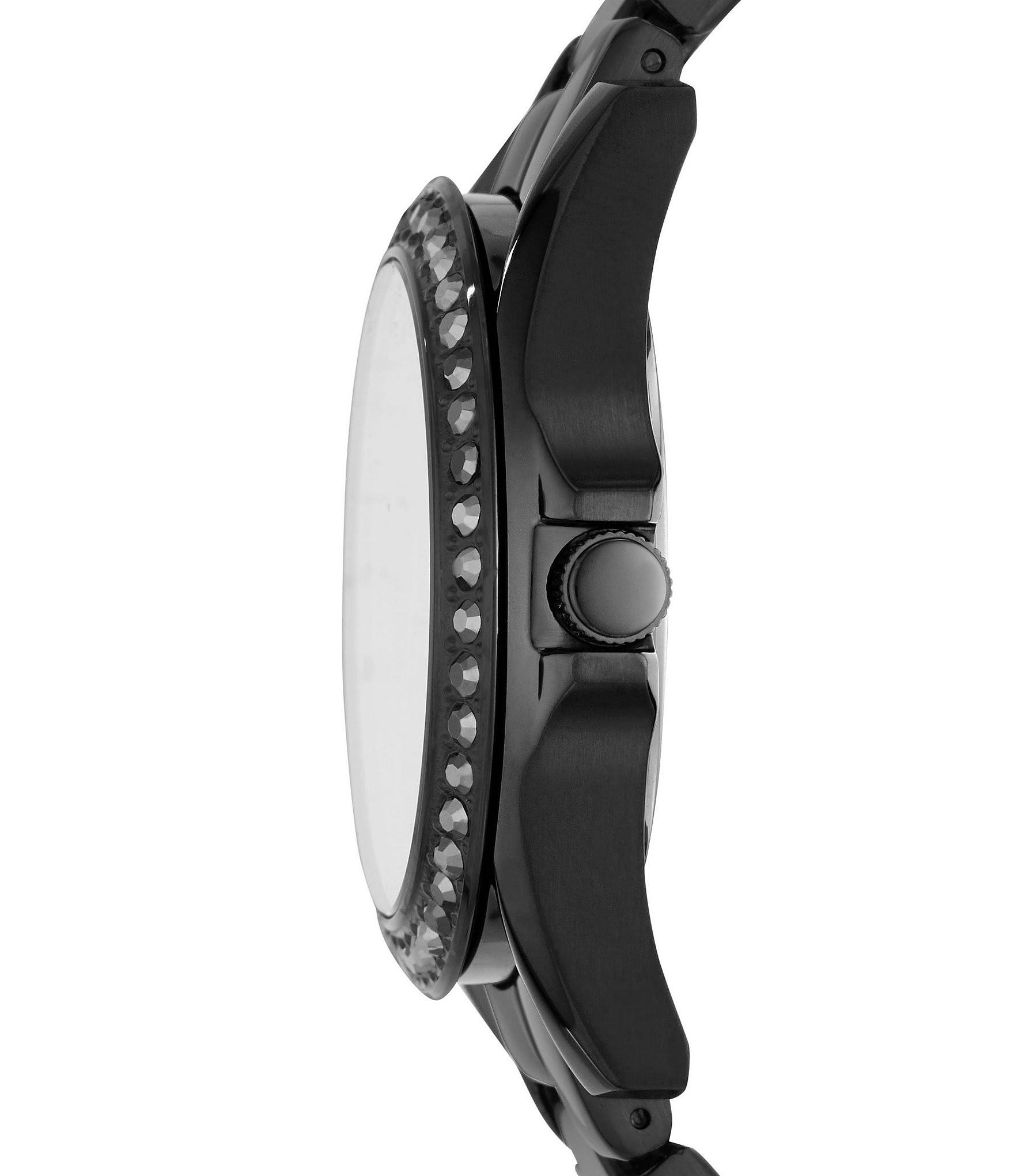 Fossil Riley Multifunction Black Stainless Steel Watch, Womens, QA96QQS5_BCAWZ