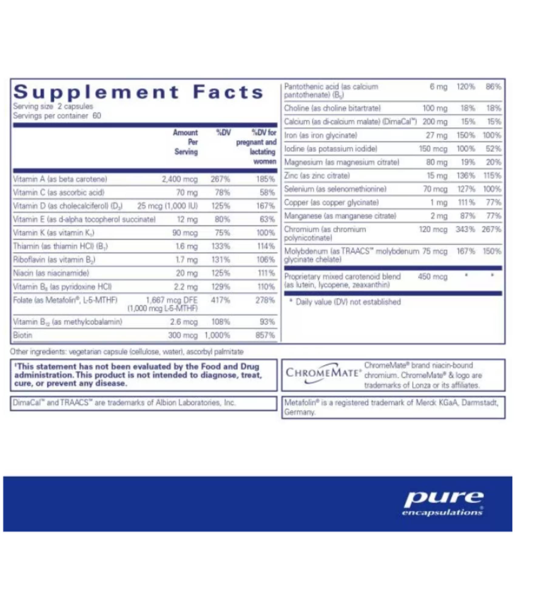 Pure Encapsulations - Prenatal Nutrients - 120 0LG0SEVM_4GCFU