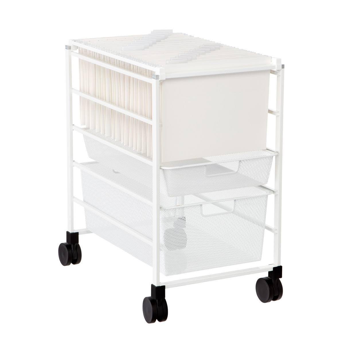 Elfa Legal-Size Mesh File Cart Platinum, 18 X 21 X 24-3/4 H | The Container XCSPBLQ0_QZP1I