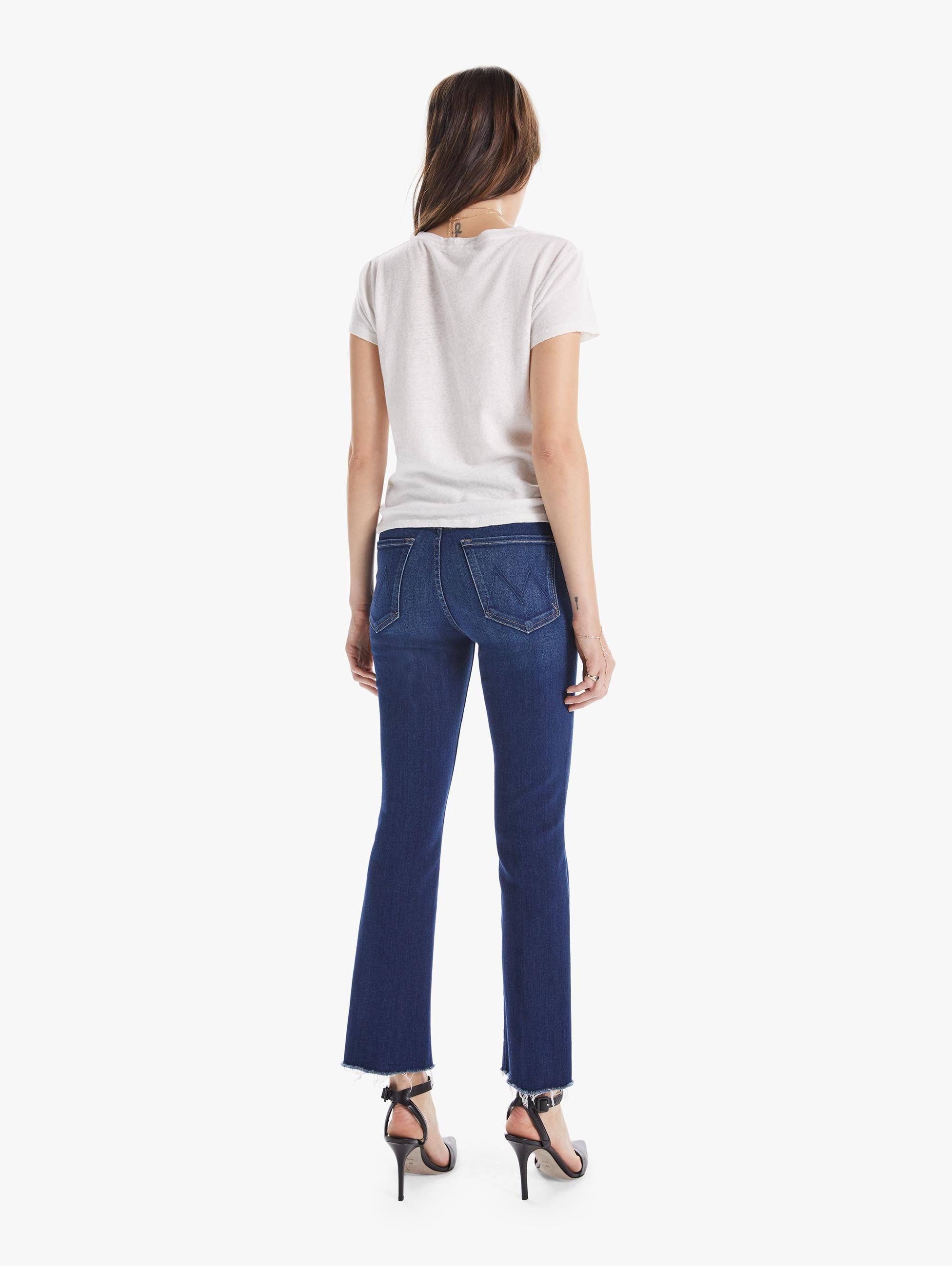 Mother Women's The Hustler Ankle Fray Jeans, Home Movies, Blue, YVU5IU0H_IFUKF