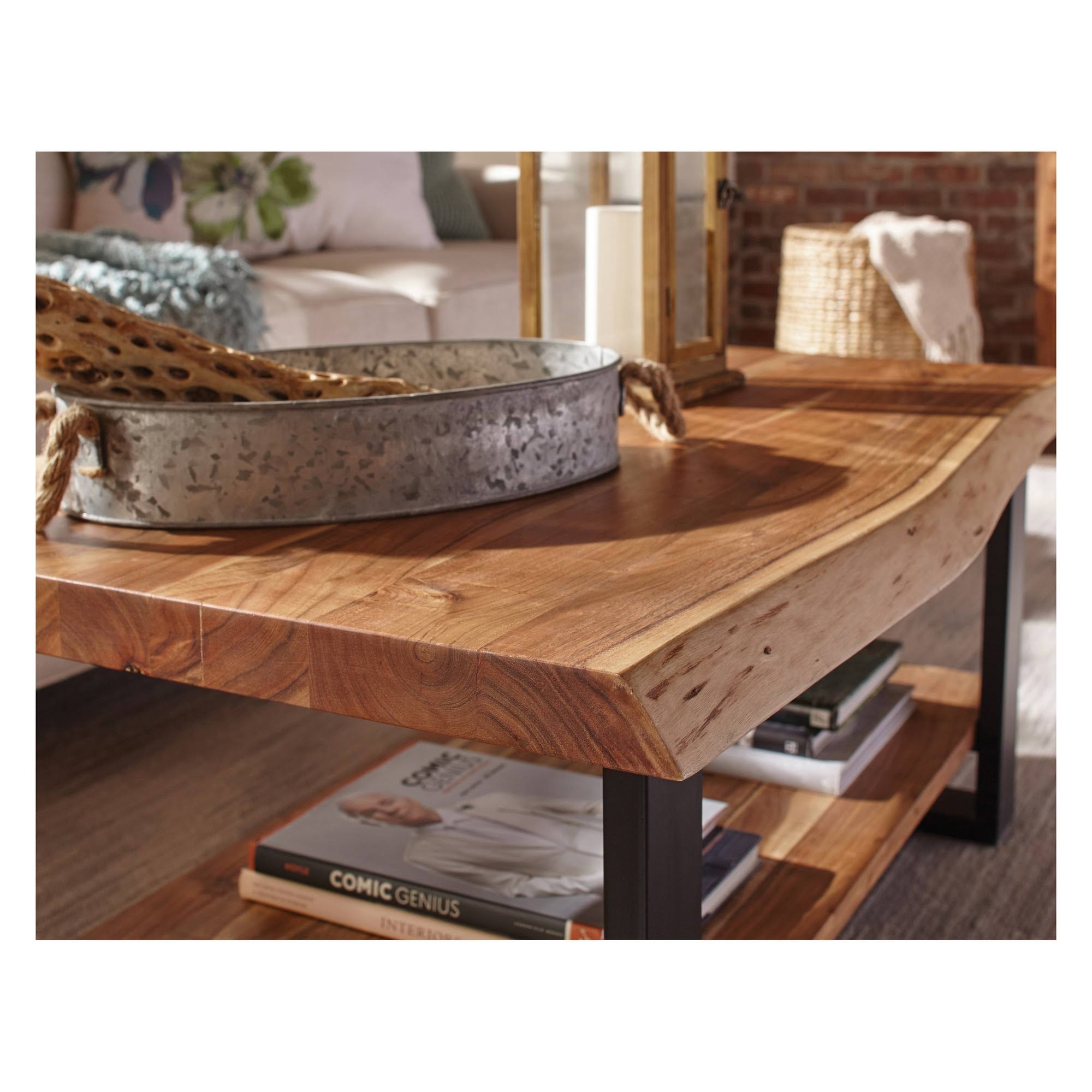Alpine Natural Live Edge Wood Large Coffee WOLB4E2X_2Y8X4