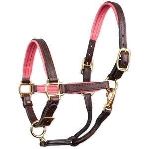 Smartpak Soft Padded Leather Pony/Mini Halter - Mini - Havana/Pink - BM56B8A8_ITUNO
