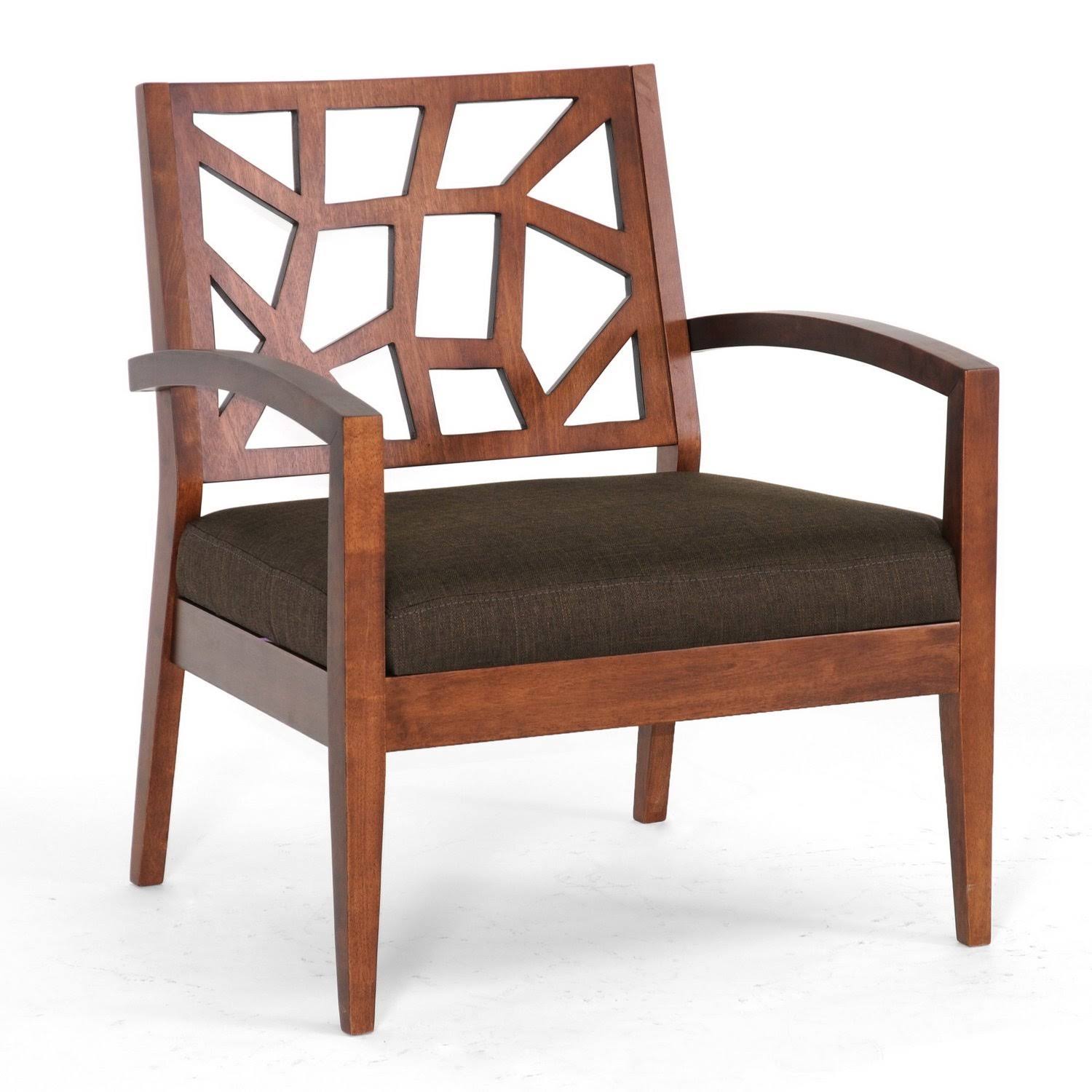 Baxton Studio Jennifer Dark Brown Fabric Seat Modern Lounge GGSTQA4B_VM2NQ