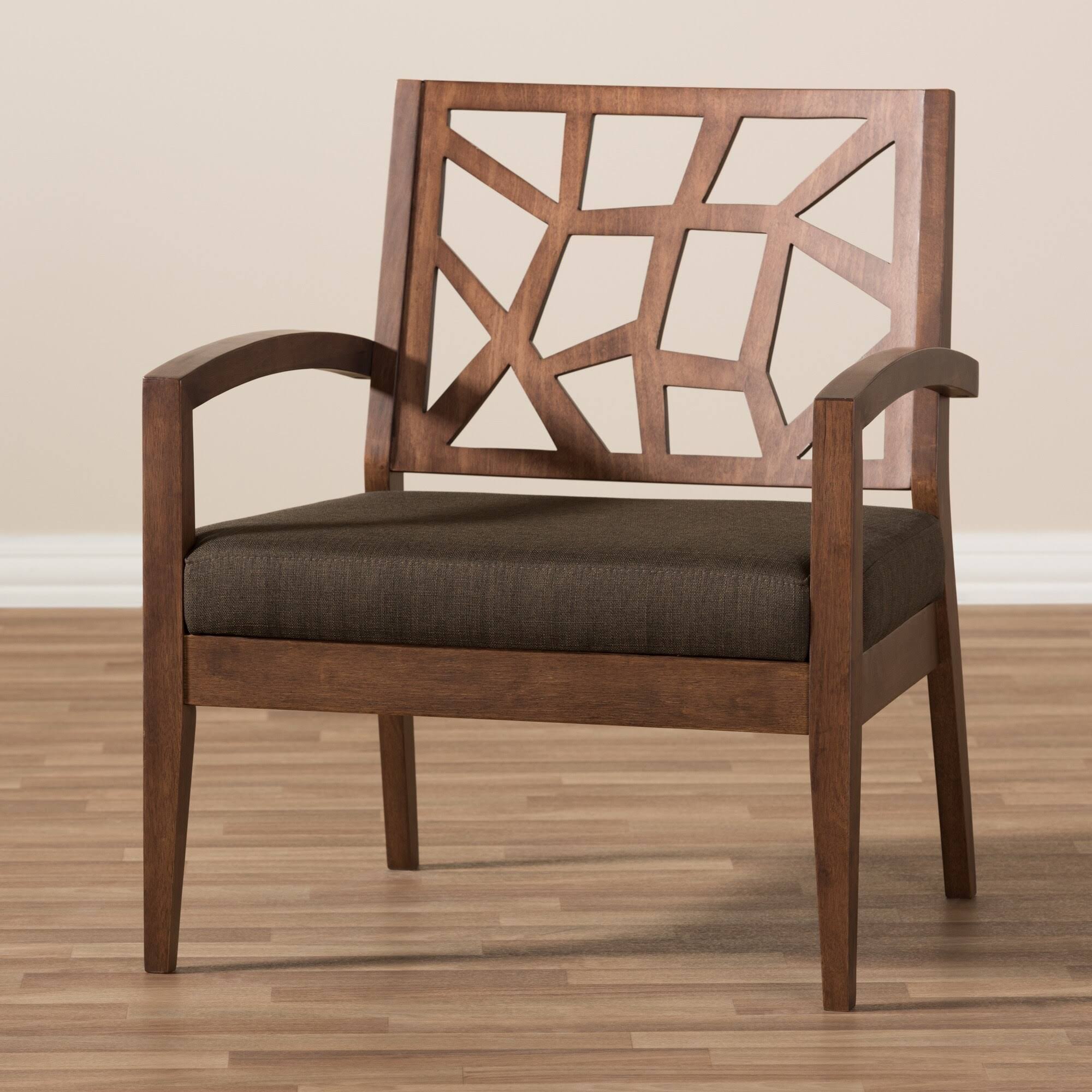Baxton Studio Jennifer Dark Brown Fabric Seat Modern Lounge GGSTQA4B_VM2NQ
