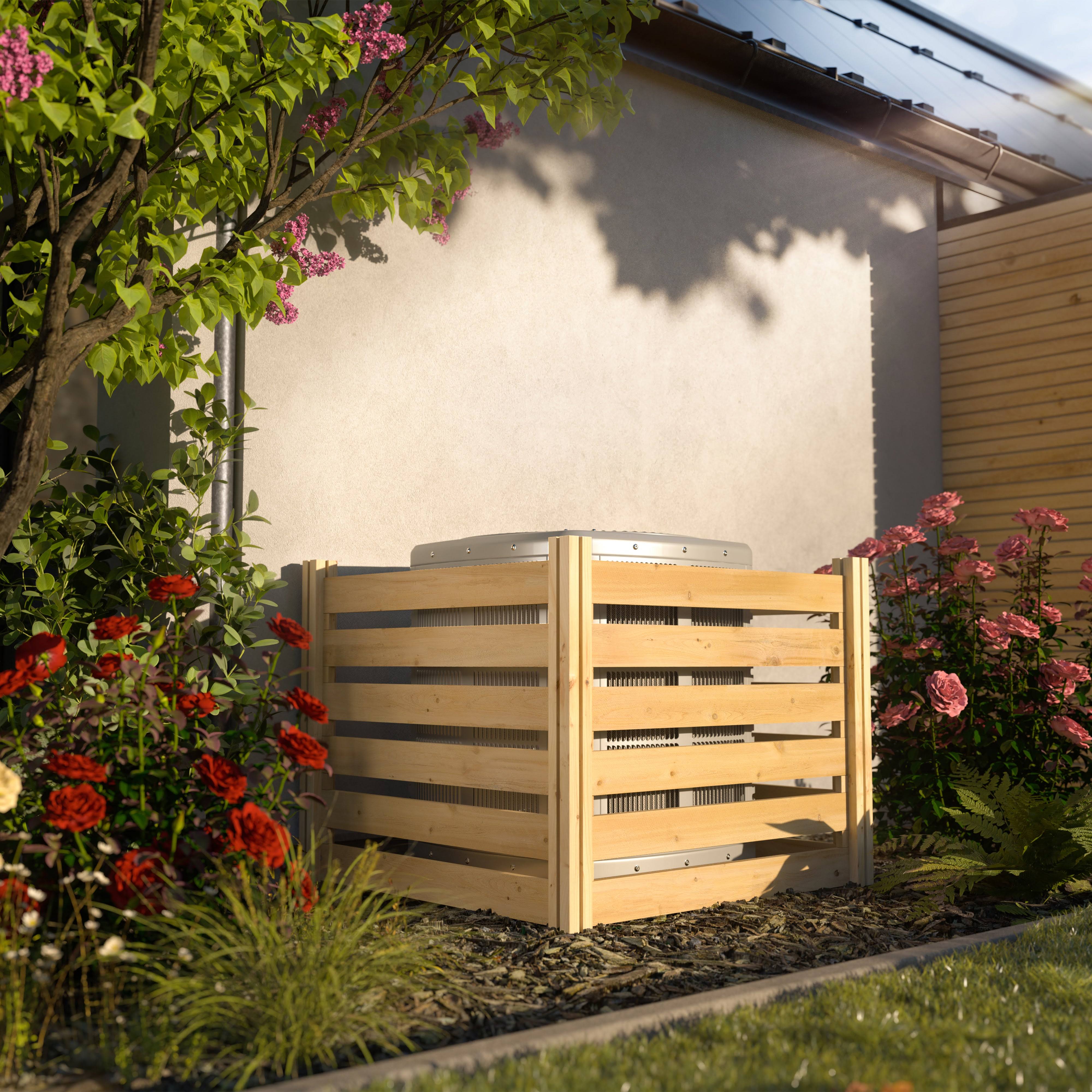 Cedar Outdoor Air Conditioning Cover Privacy Screen | Greenes Fence 48 In. Wide X 48 In. Long X 31 In. B74MDMC0_1X1OU