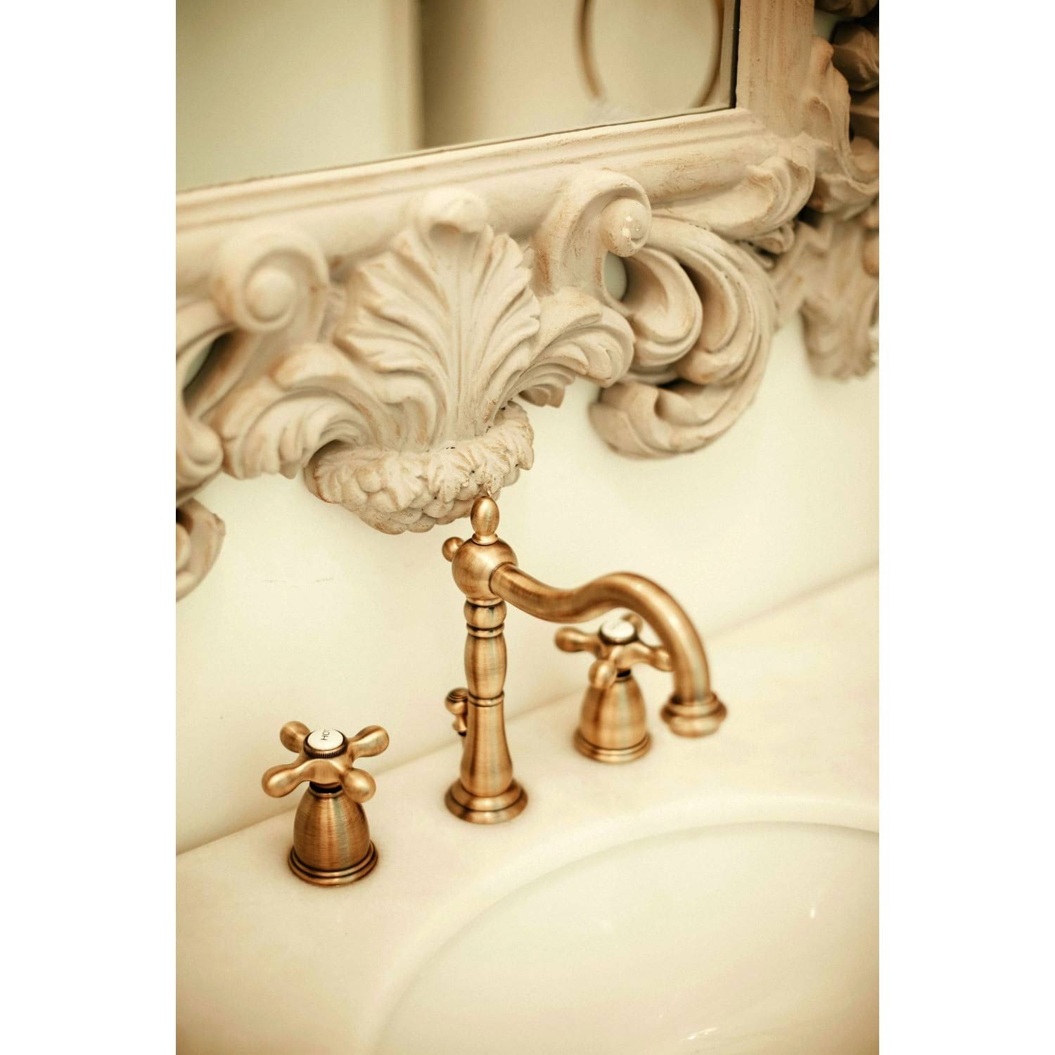 Heritage 8 In. Widespread Bathroom Faucet - Polished B5VWKHNI_LV33U