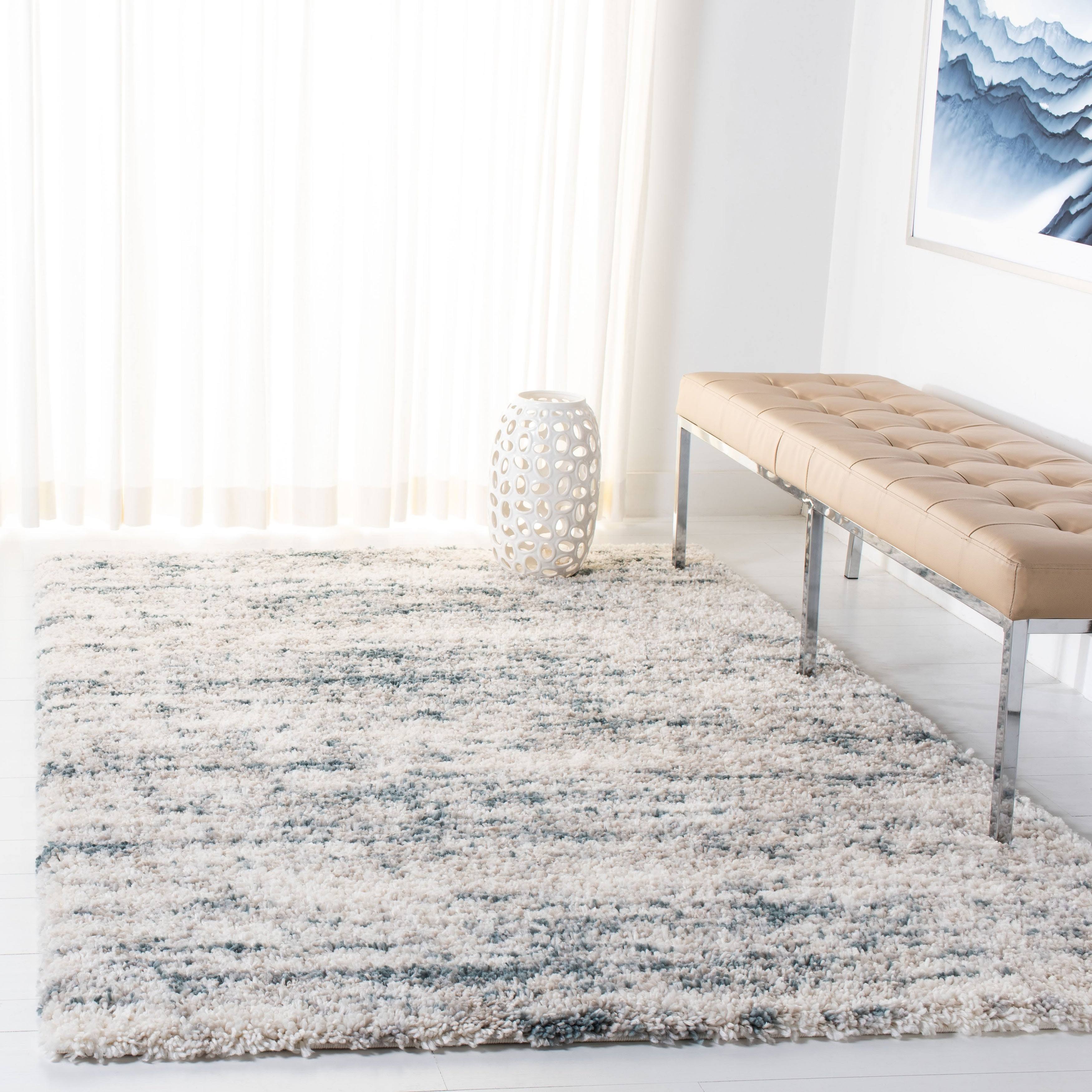 Safavieh Fontana Shag Fnt873a Ivory / Teal 10' X 14' Area QCKOL8SY_WMJMN