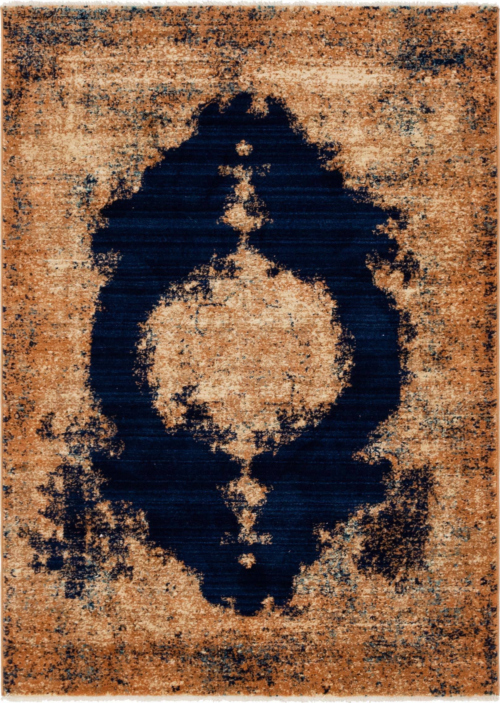 Unique Loom Brook Dorchester Navy Blue 4' X 6' FBHXHZQG_E8GUM