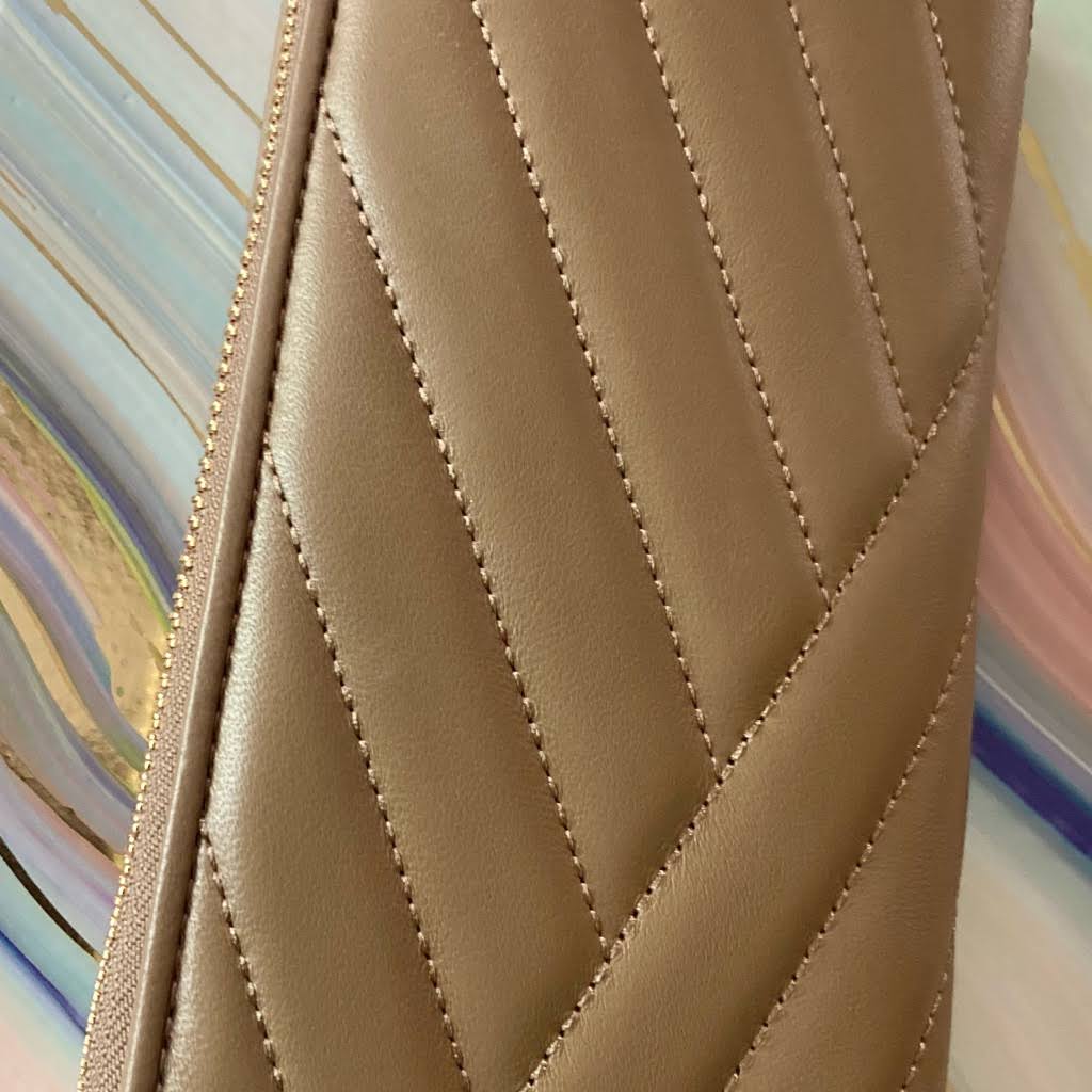 Tory Burch Kira Chevron Leather Zip Continental CPCTOHIU_SURWR