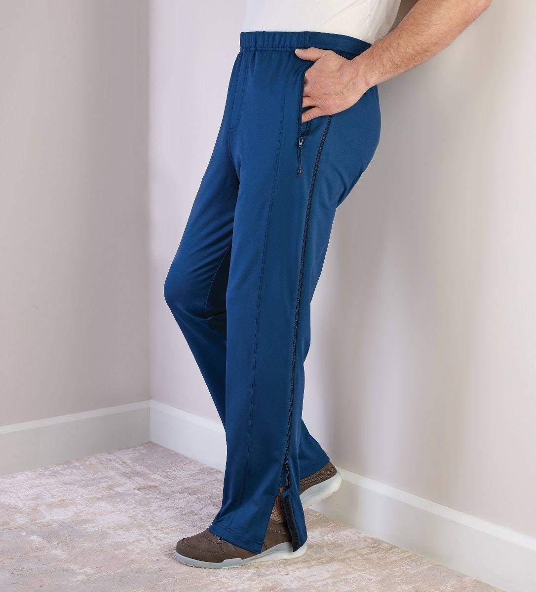 Silverts Sv41300-Blk-3xl Mens Adaptive Easy Touch Side Zip Pant With Catheter Access, Black - INDCFH9B_WPSKM