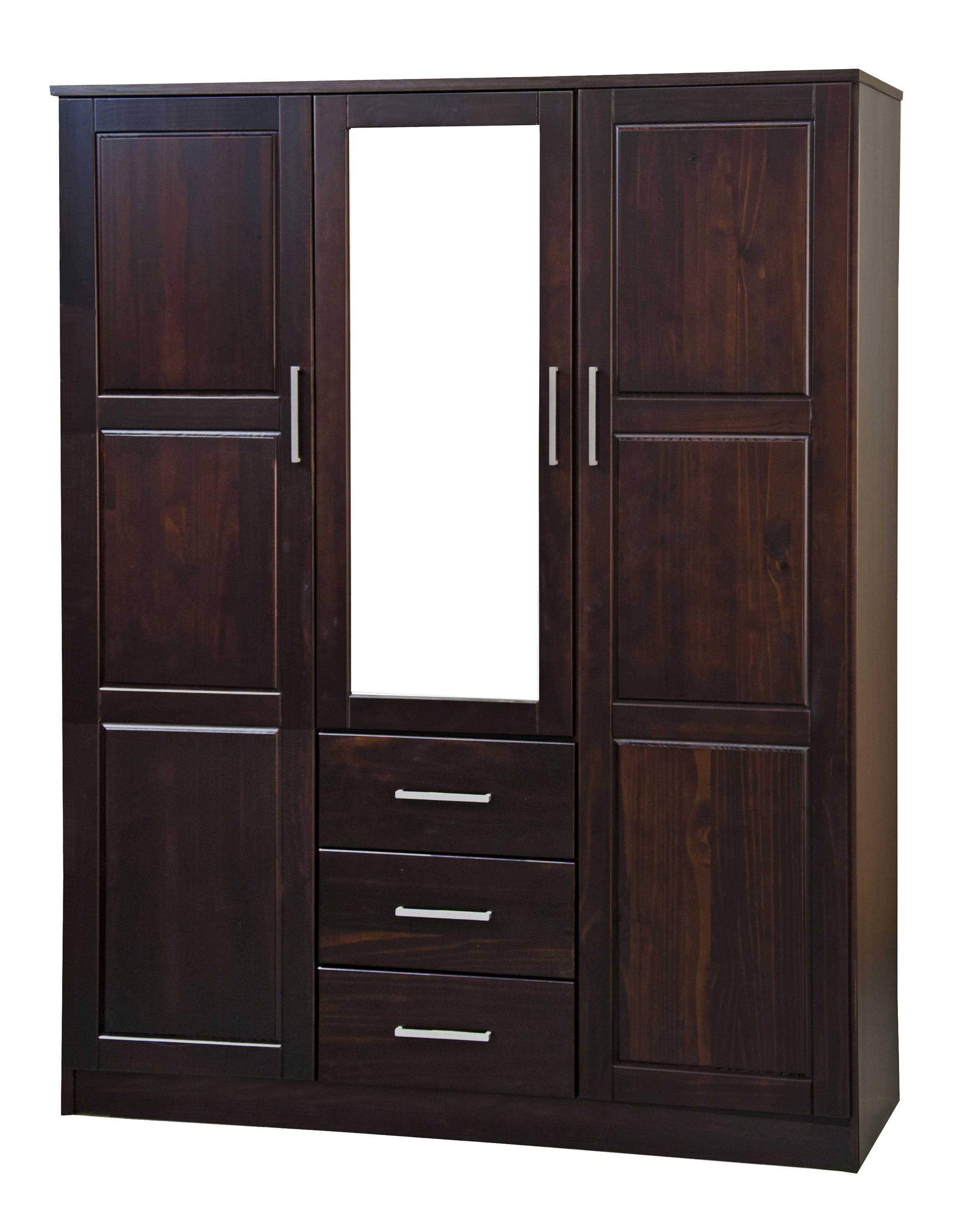 Palace Imports Cosmo 3-Door Wardrobe/Armoire With Mirror/3 Drawers, Java, DUQUNS6R_H6V5U