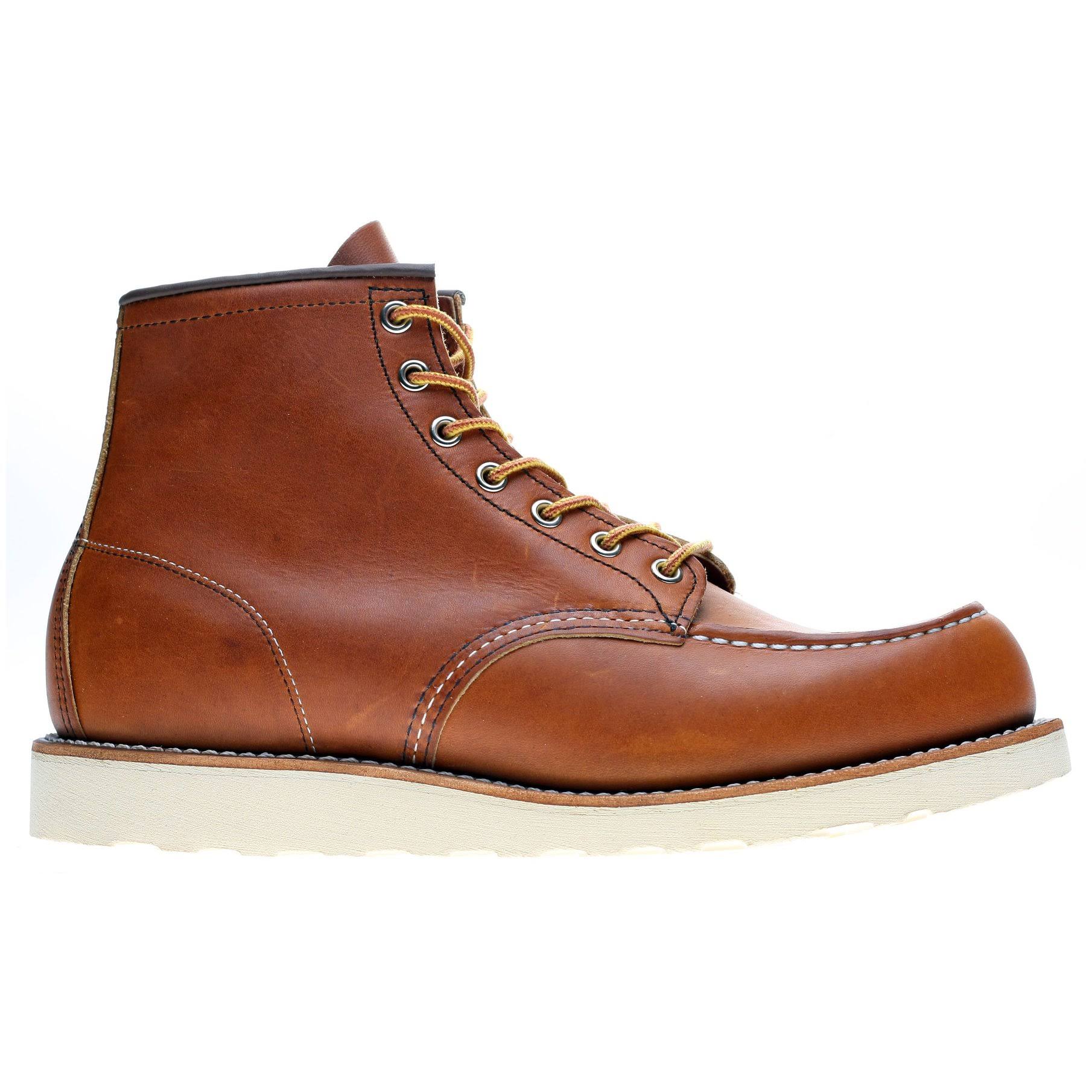 Red Wing Men's Moc Toe Leather Lace Up Boots, Tan, 8.SMQKM0CL_VSMJX
