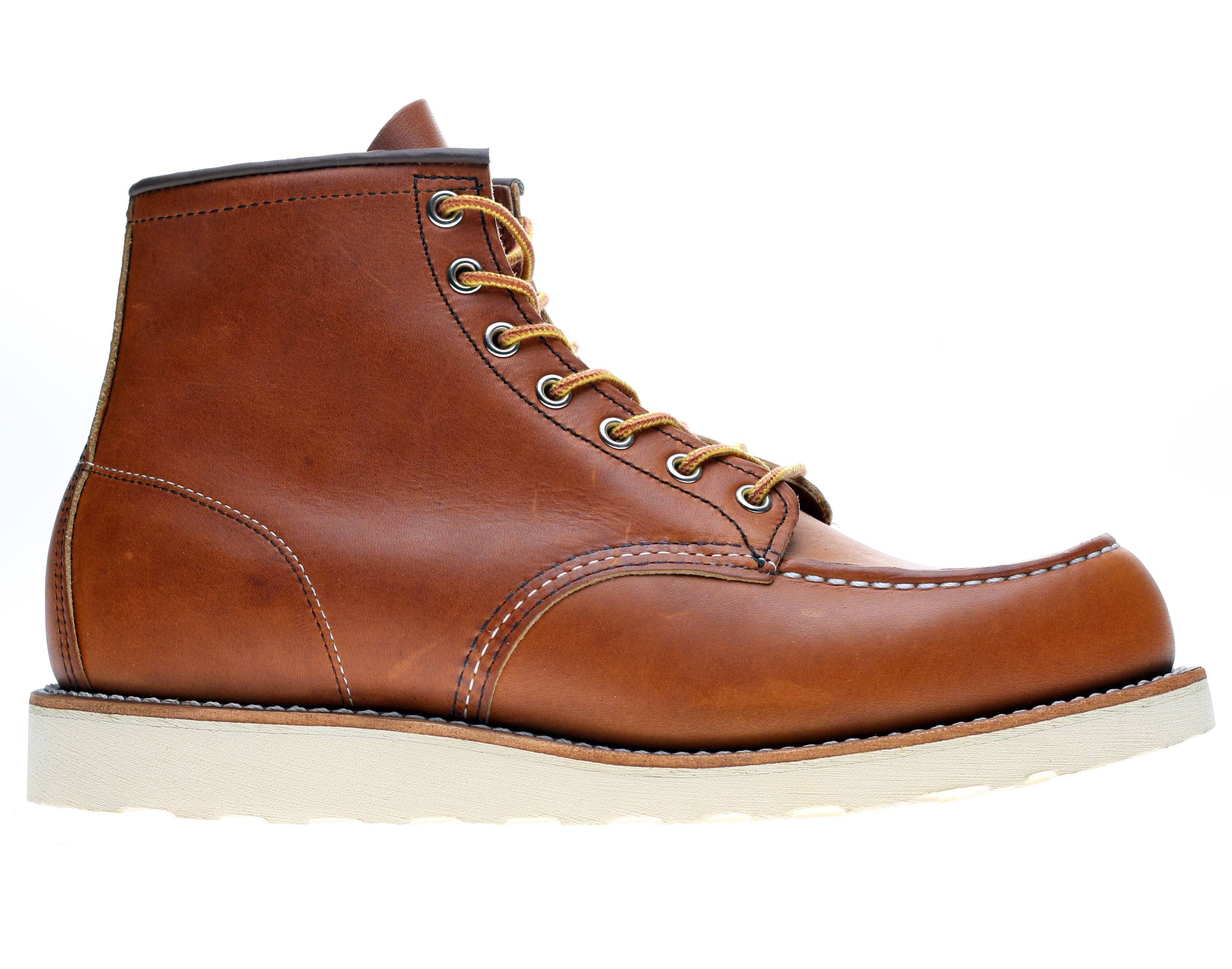 Red Wing Men's Moc Toe Leather Lace Up Boots, Tan, 8.SMQKM0CL_VSMJX