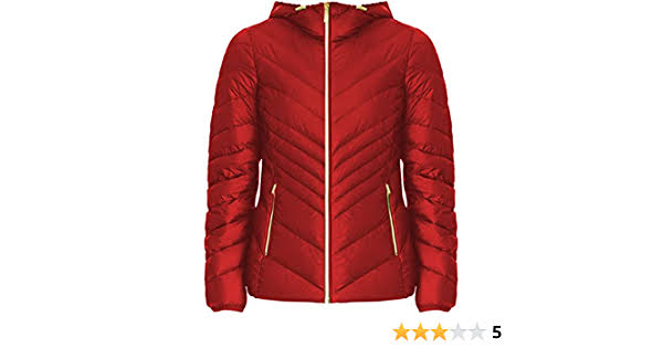Michael Michael Kors Women's Red Down Hooded Packable Puffer Coat HRLXJWZA_JJXVI