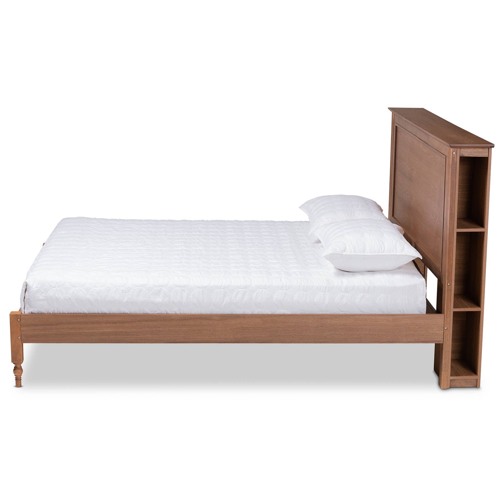 Baxton Studio Danielle Traditional And Transitional Rustic Ash Walnut Brown Finished Wood King Size Platform Storage Bed With Built-In YNAYMLKD_APQHF