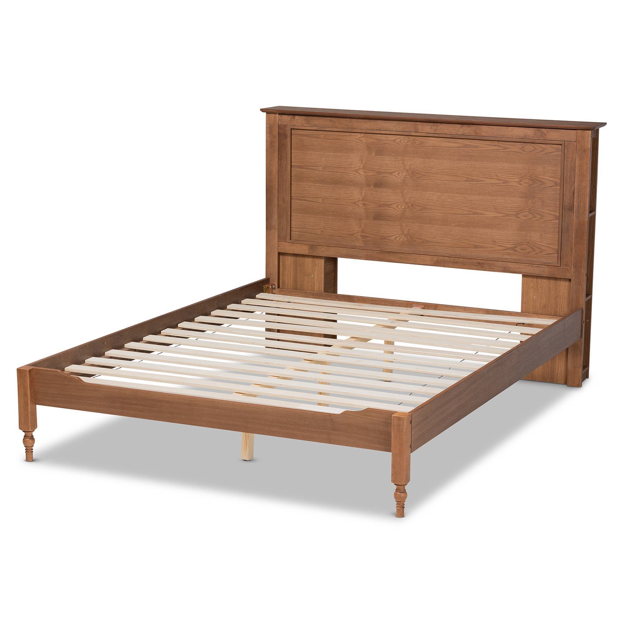 Baxton Studio Danielle Traditional And Transitional Rustic Ash Walnut Brown Finished Wood King Size Platform Storage Bed With Built-In YNAYMLKD_APQHF