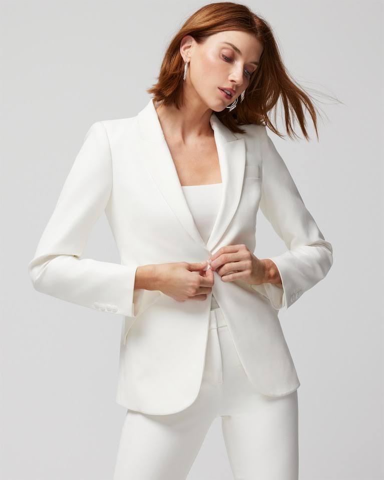 Women's Editor Blazer In White Size 6 | White House Black Market, Business Casual Work 5ASLNS9S_TIFWQ
