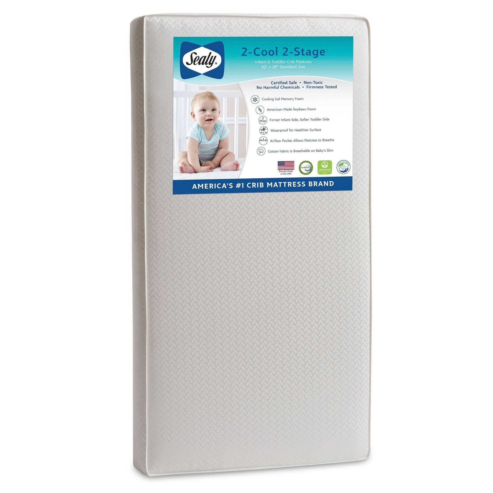 Sealy Select 2-Cool 2-Stage Waterproof Baby Crib & Toddler Mattress - MG3FDTFG_UELGK