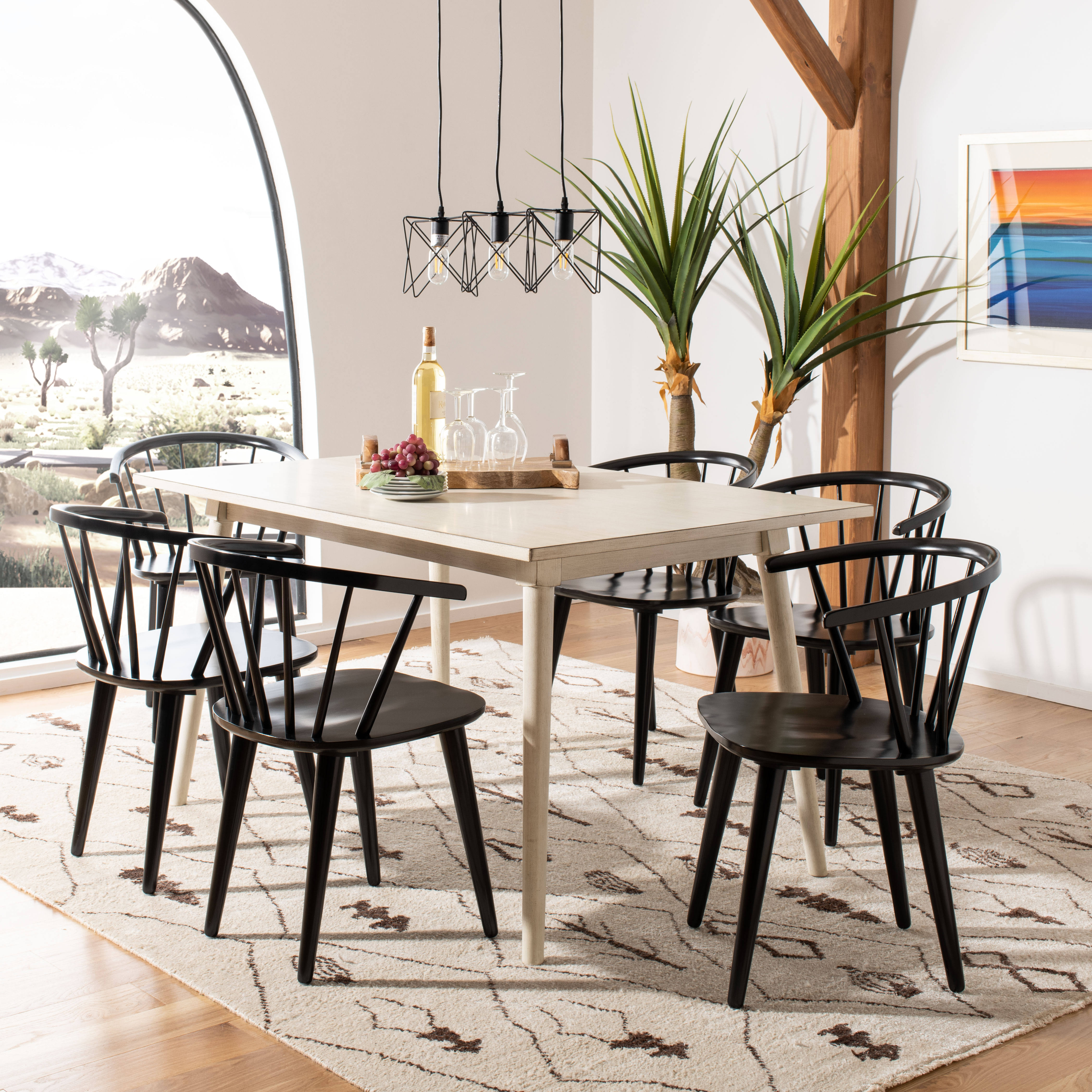 Safavieh Blanchard Black Curved Spindle Side Chair - Set Of IQF4H3TX_J03WP