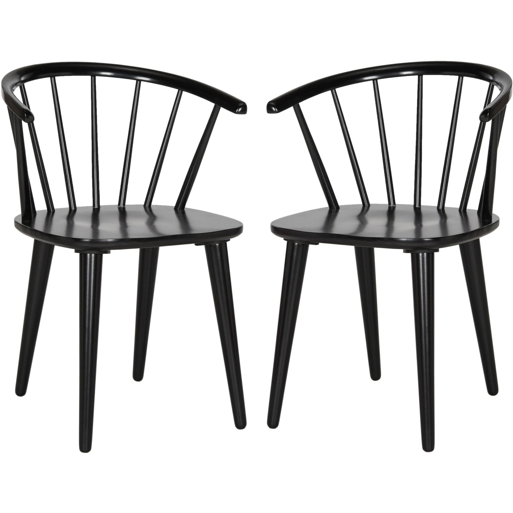 Safavieh Blanchard Black Curved Spindle Side Chair - Set Of IQF4H3TX_J03WP
