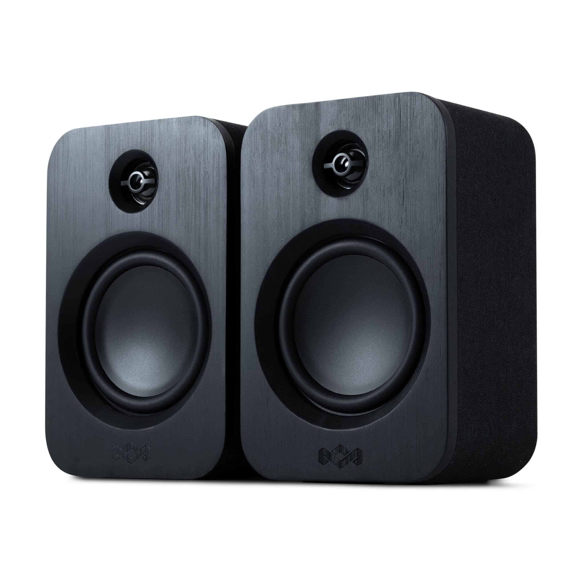 House Of Marley Get Together Duo Bluetooth Bookshelf Speakers - Sustainably Crafted, Wireless Turntable Speakers, Mains Powered Or 25 Hours 1JXA5W30_TDGN0