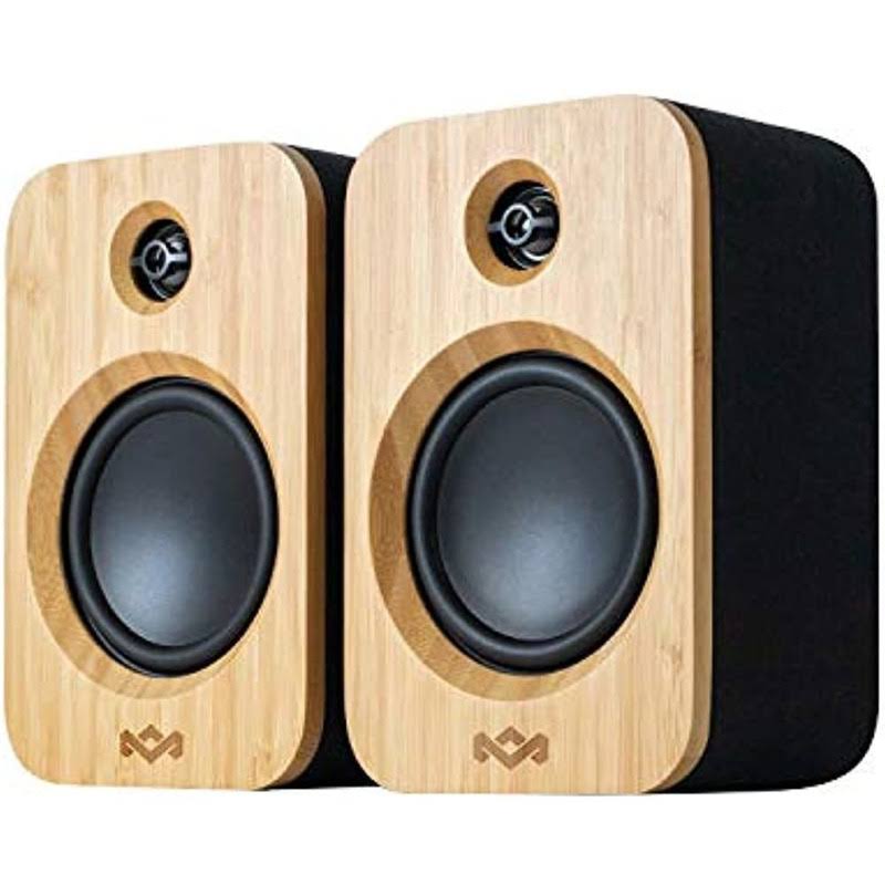 House Of Marley Get Together Duo Bluetooth Bookshelf Speakers - Sustainably Crafted, Wireless Turntable Speakers, Mains Powered Or 25 Hours 1JXA5W30_TDGN0