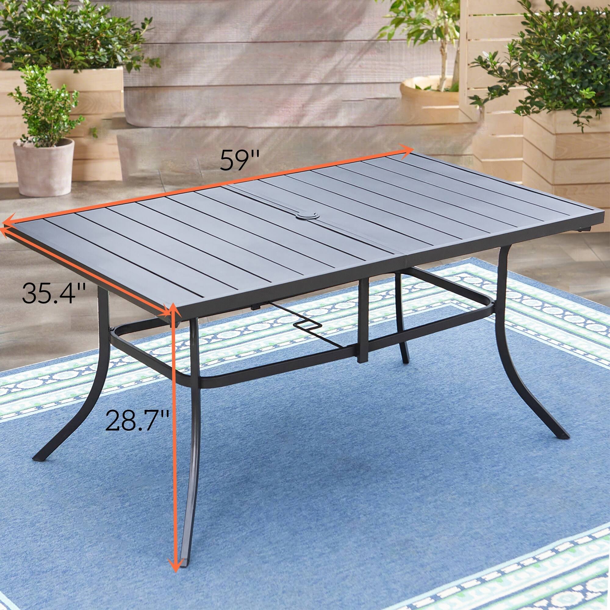 Sophia & William 7 Pieces Patio Dining Set, 6 X Swivel Dining Textilene Chairs And 1 Metal Table With 2.6 Umbrella Hole - Grey - 7-Piece ZG0HRGKZ_WSEKY