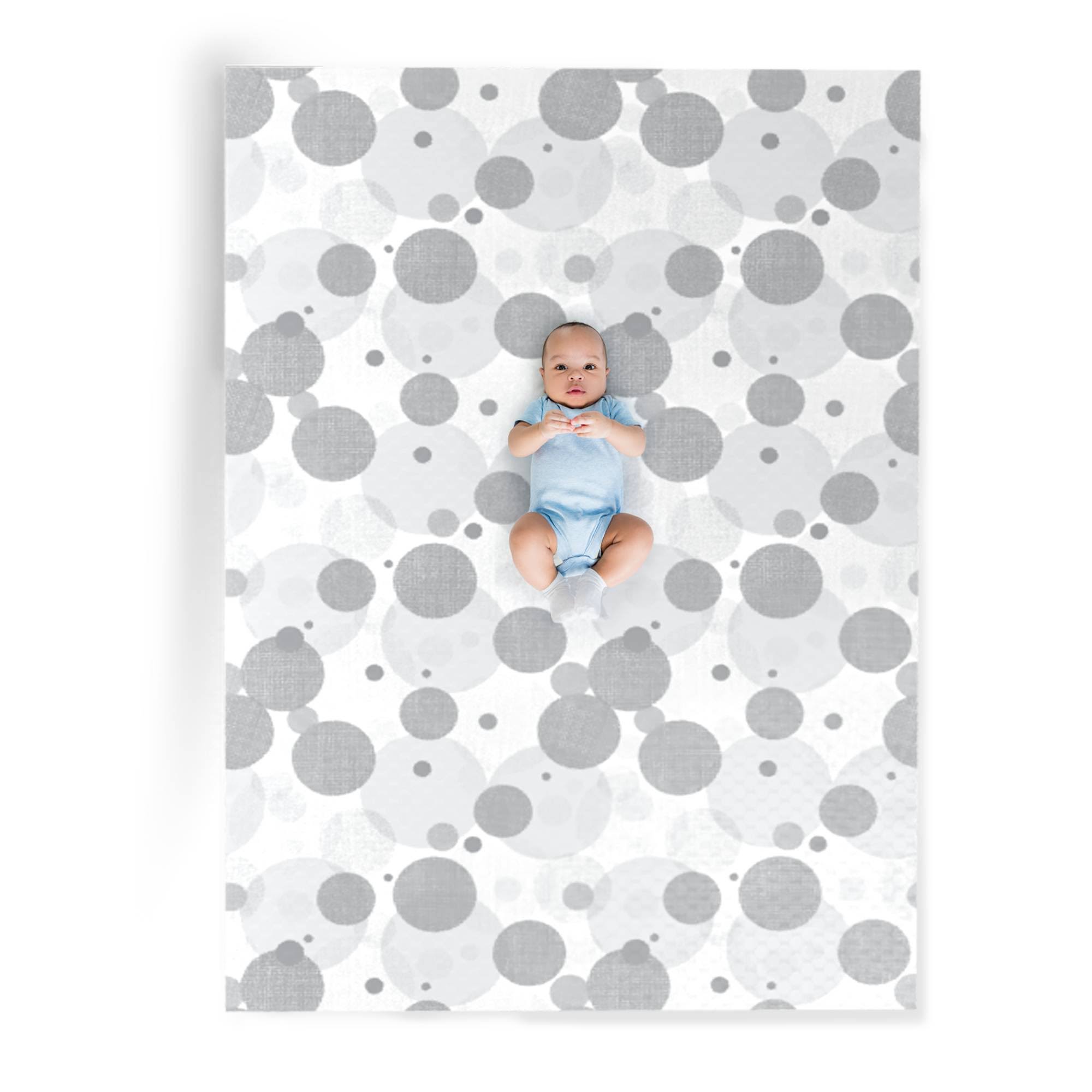 Tcg Toys Grey & White - Gelli Mat - Luxury Foam Baby Play Mat - Extra Large - Double Sided Neutral Print - Water-Resistant, Non-Toxic, Hypoallergenic - IJ12VBA2_GMFSY