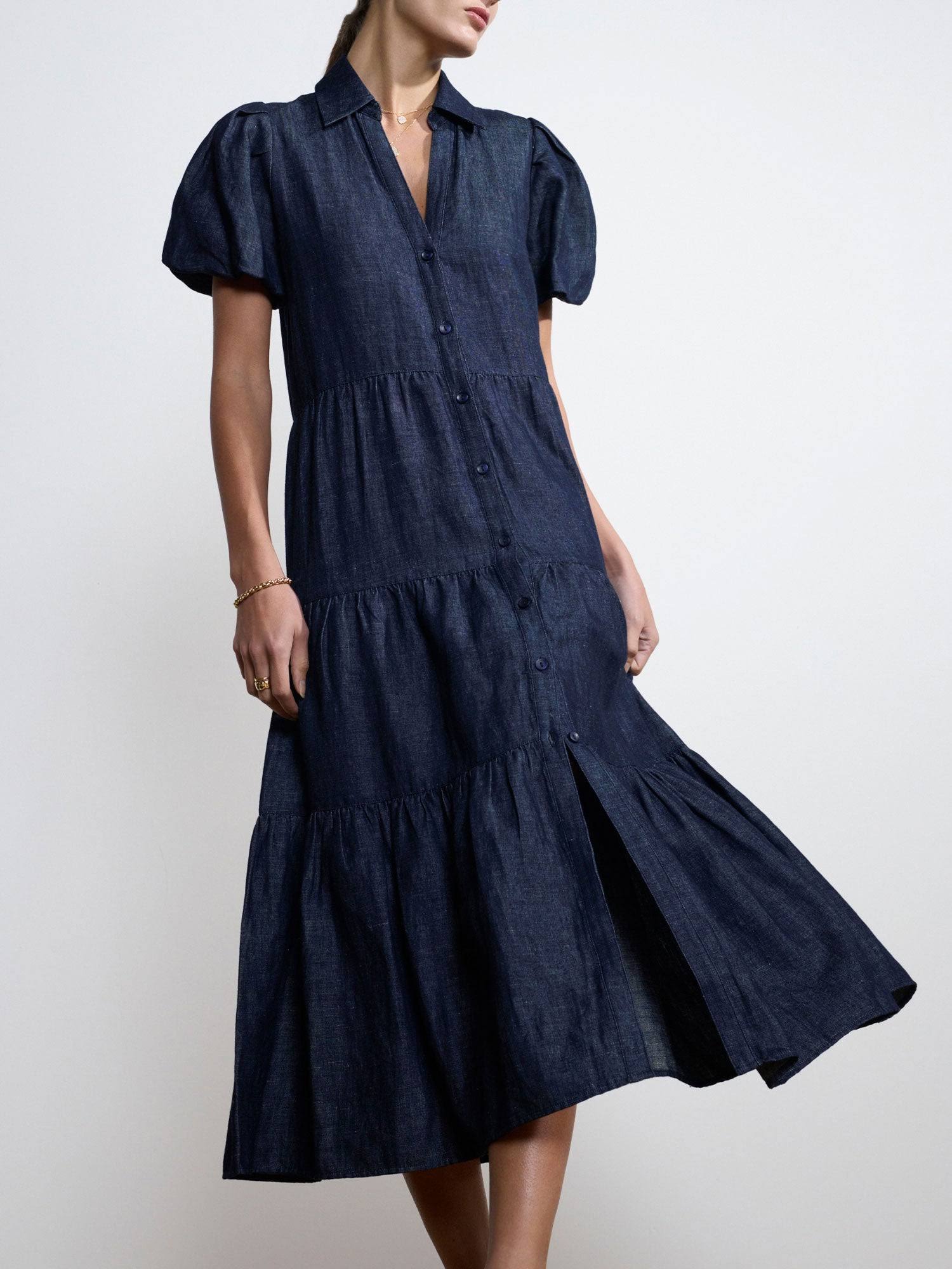 Brochu Walker Havana Midi Dress - Indigo 9JD0OO2F_ZRGDC